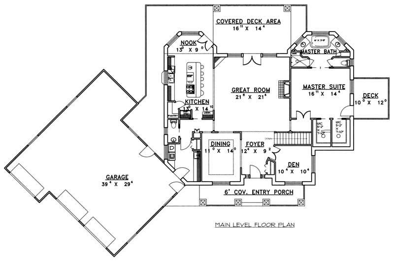 Floor Plan First Story of Concrete Block/ ICF Design Plan #132-1499
