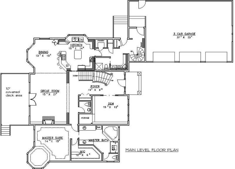 Floor Plan First Story of Contemporary Plan #132-1500