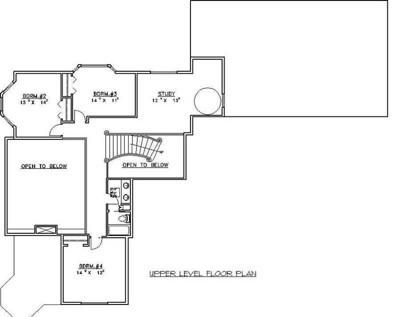 Floor Plan Second Story of Contemporary Plan #132-1500