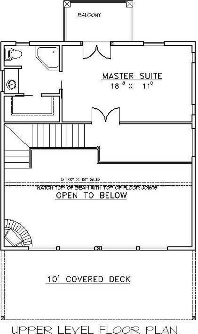 Floor Plan Second Story of Contemporary Plan #132-1501
