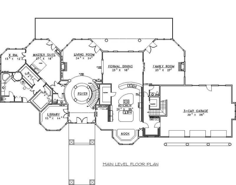 Floor Plan First Story of European Plan #132-1504