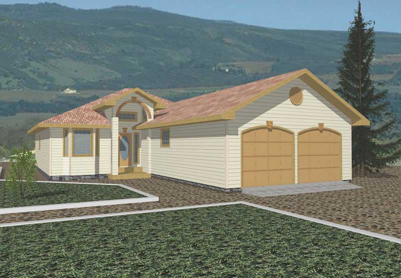 Front Elevation of this Vacation Homes House (#132-1506) at The Plan Collection.