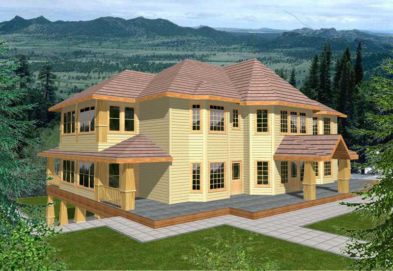 Front Elevation of this Luxury House (#132-1507) at The Plan Collection.