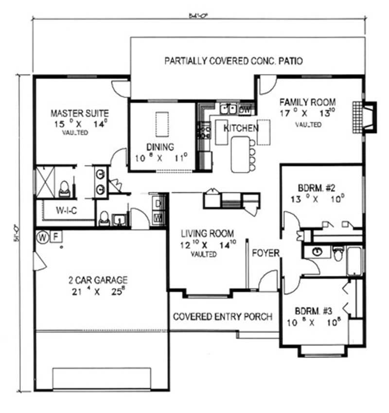 Floor Plan First Story of Contemporary Plan #132-1509