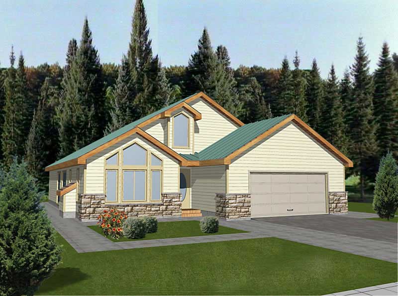 Front Elevation of this Contemporary House (#132-1510) at The Plan Collection.