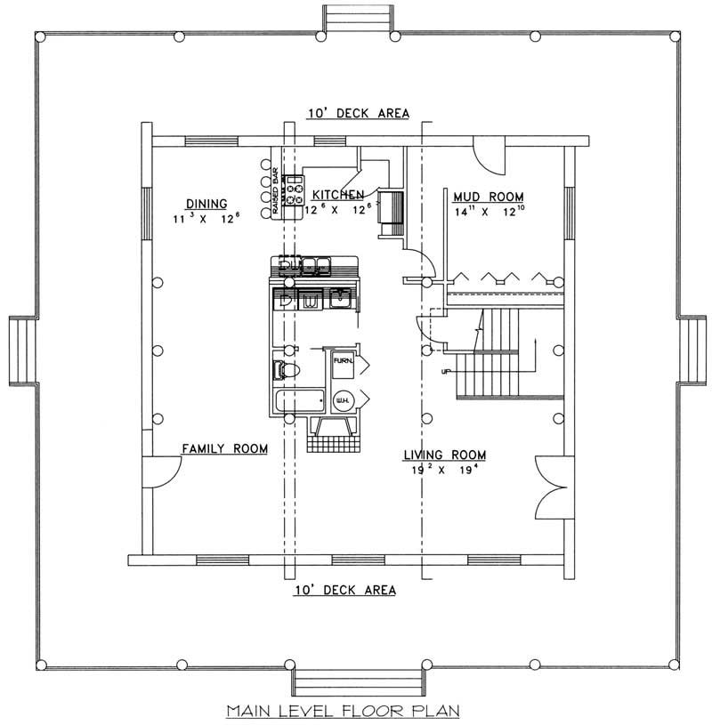 Floor Plan First Story of Country Plan #132-1511