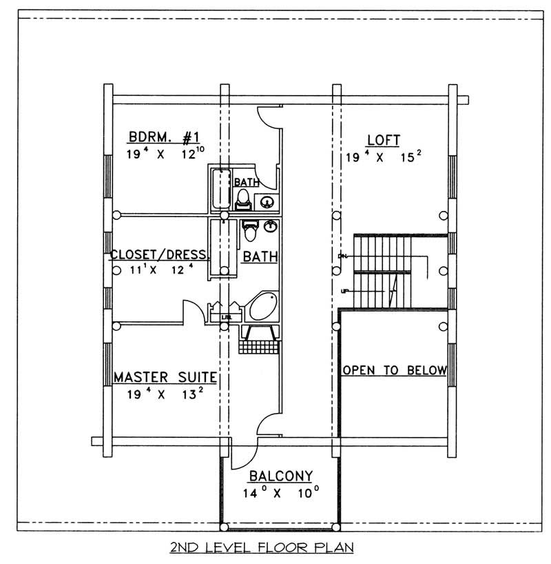 Floor Plan Second Story of Country Plan #132-1511