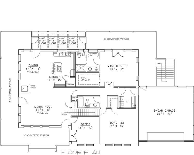 Floor Plan First Story of Country Plan #132-1513
