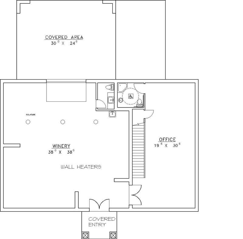Floor Plan First Story of Garage Plan #132-1517