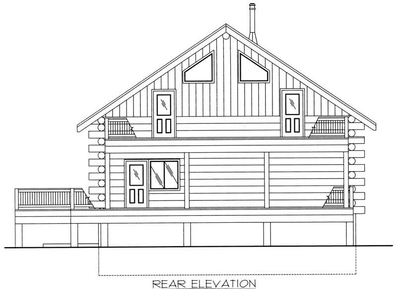 Home Plan Rear Elevation of this 2-Bedroom,3489 Sq Ft Plan -132-1519