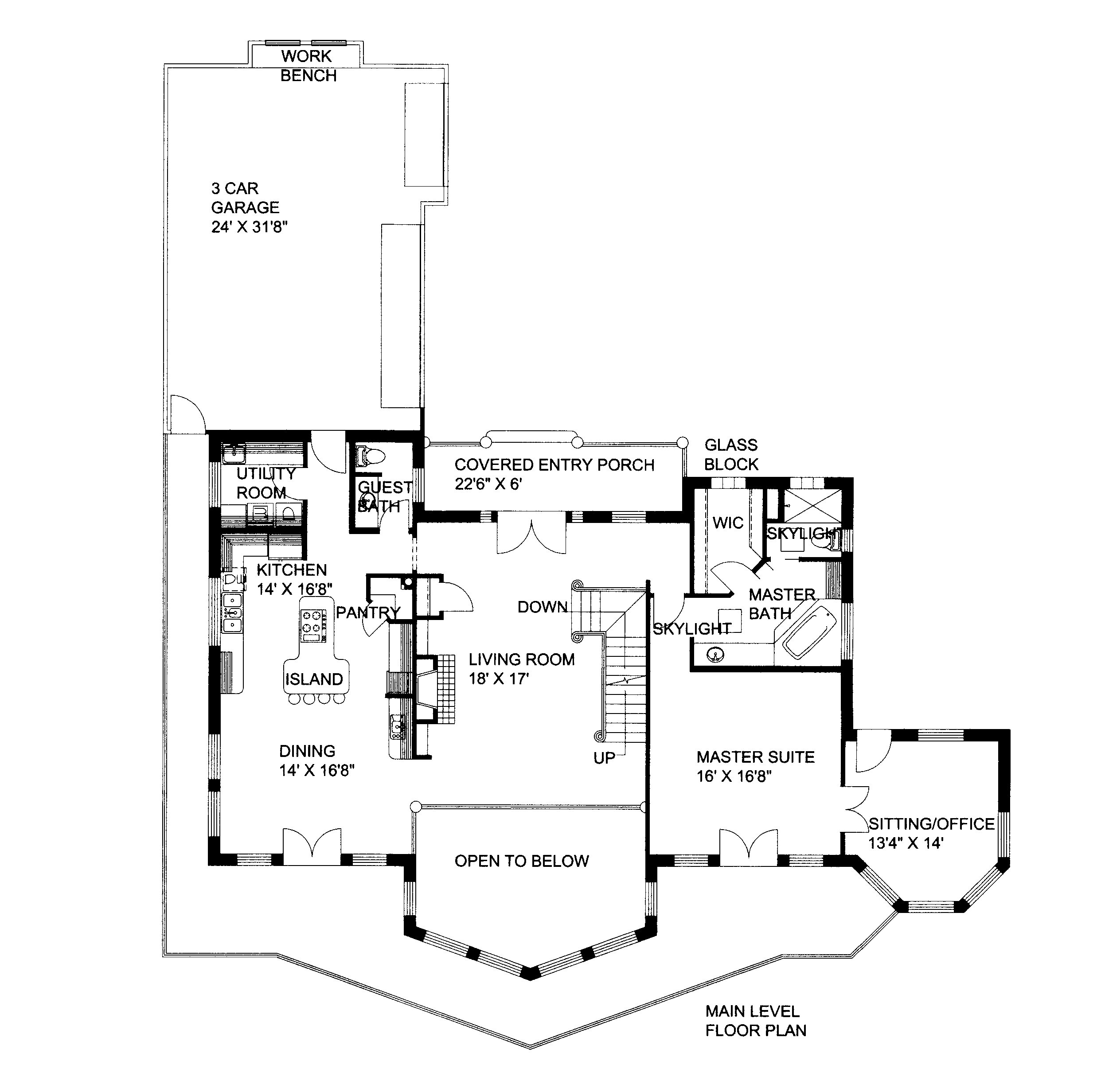 Floor Plan First Story of Traditional Plan #132-1522
