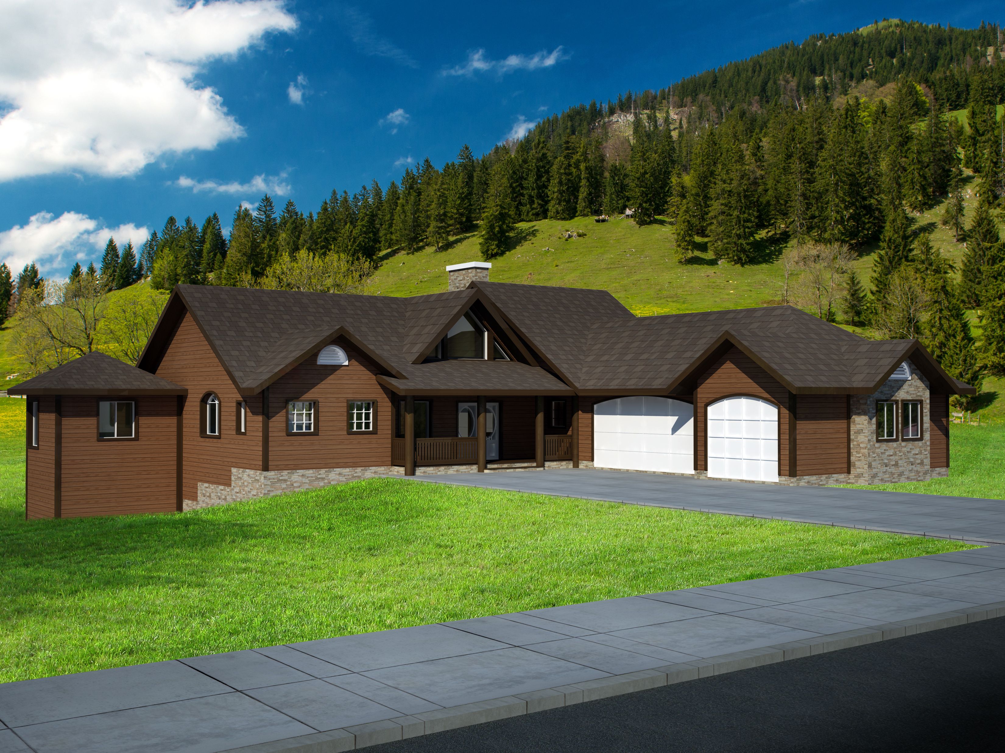 Front Elevation of this Traditional House (#132-1522) at The Plan Collection.