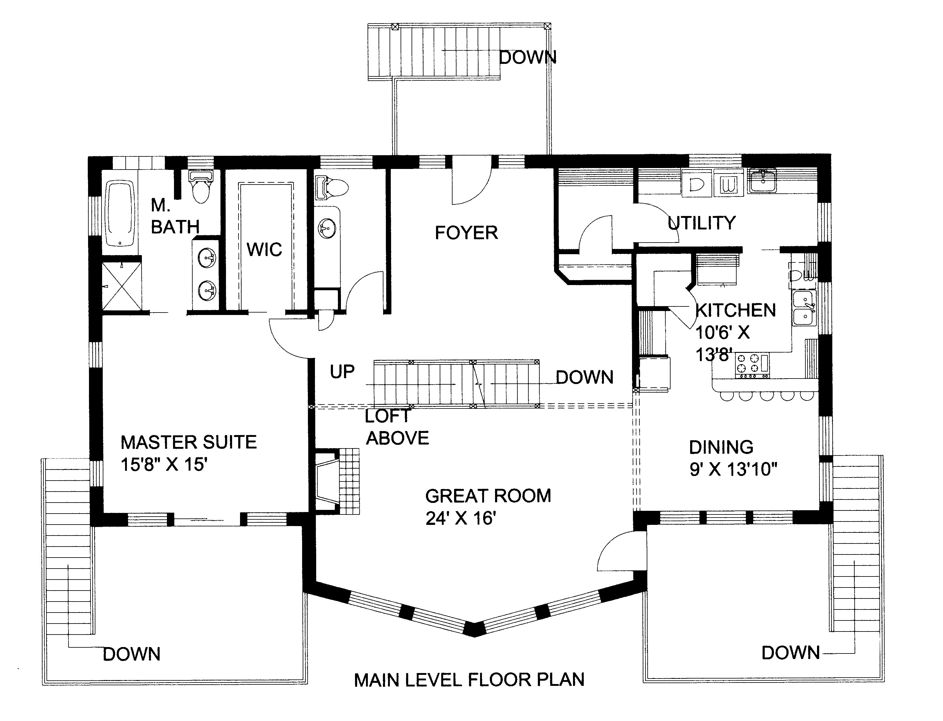 Floor Plan First Story of Coastal Plan #132-1523