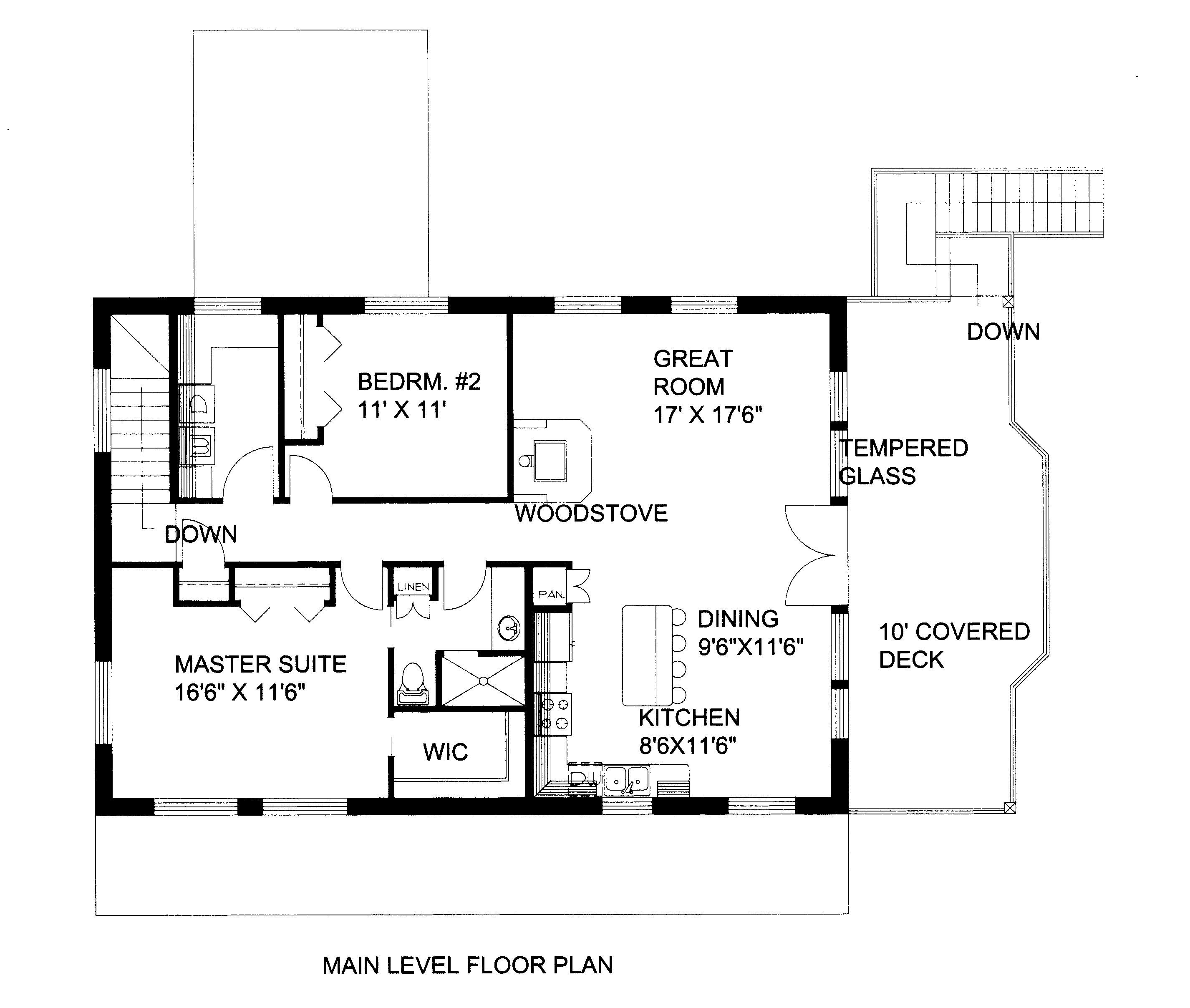 Floor Plan First Story of Traditional Plan #132-1524