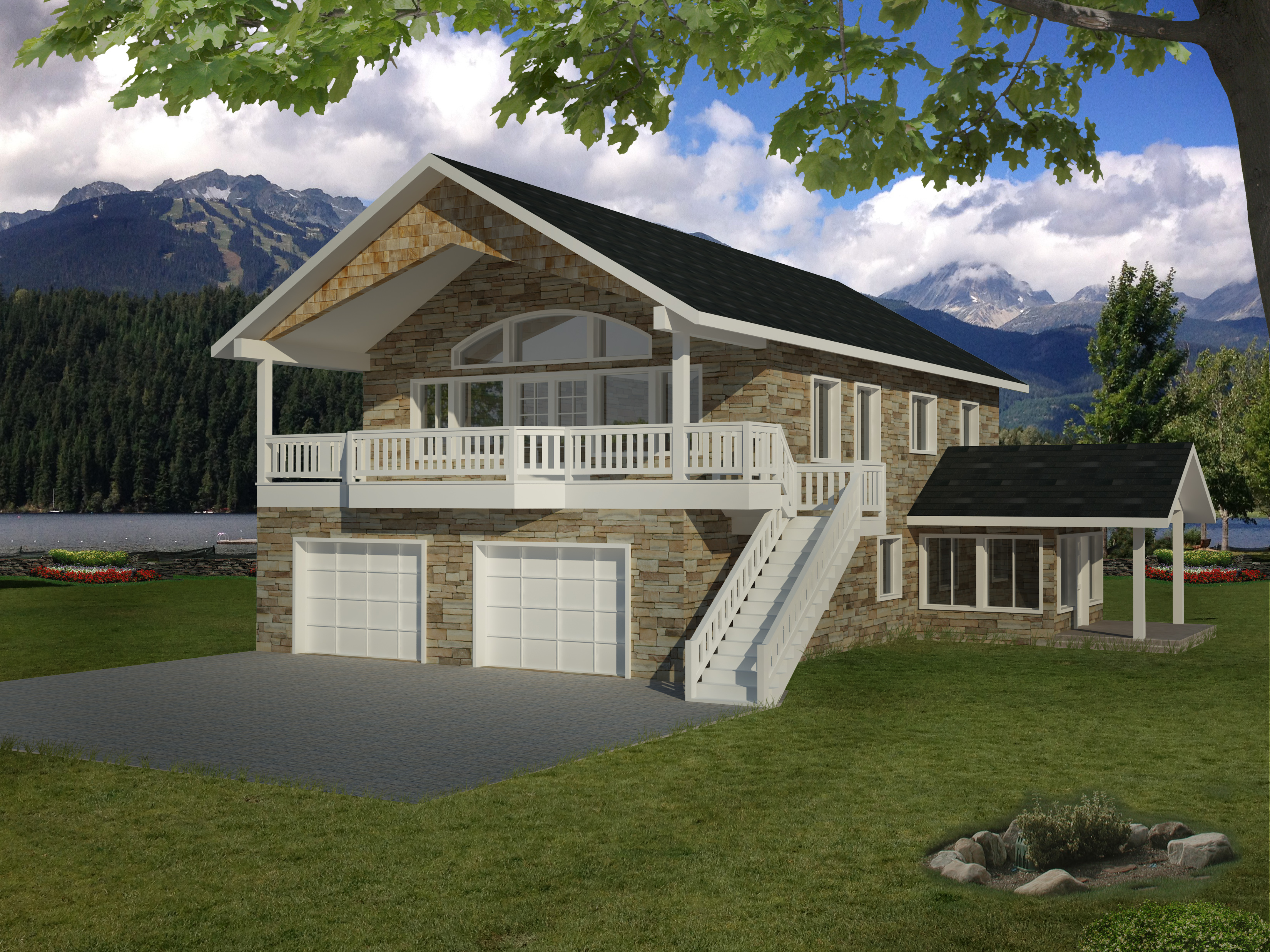 Front Elevation of this Traditional House (#132-1524) at The Plan Collection.