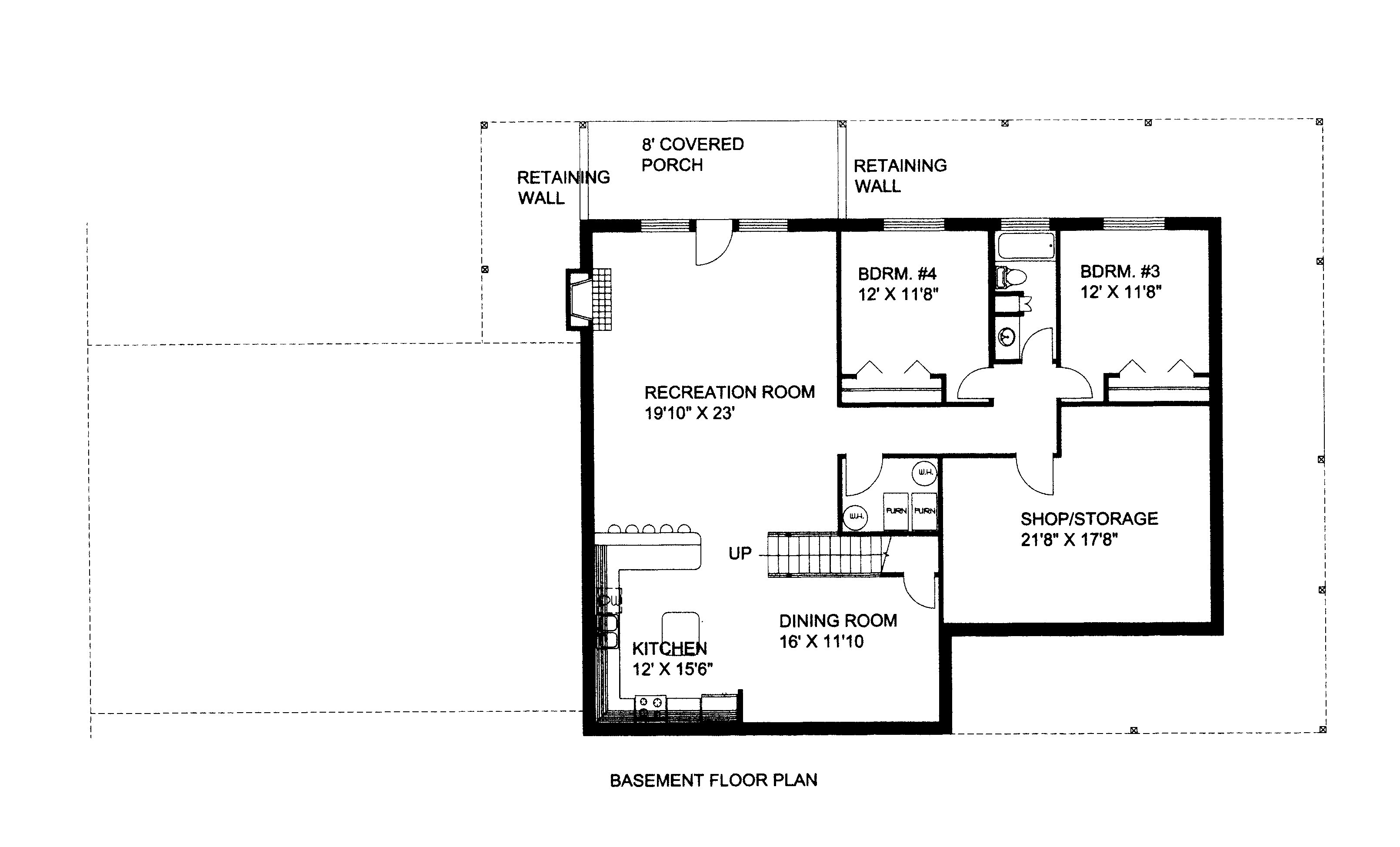 Floor Plan Basement of Traditional Plan #132-1525