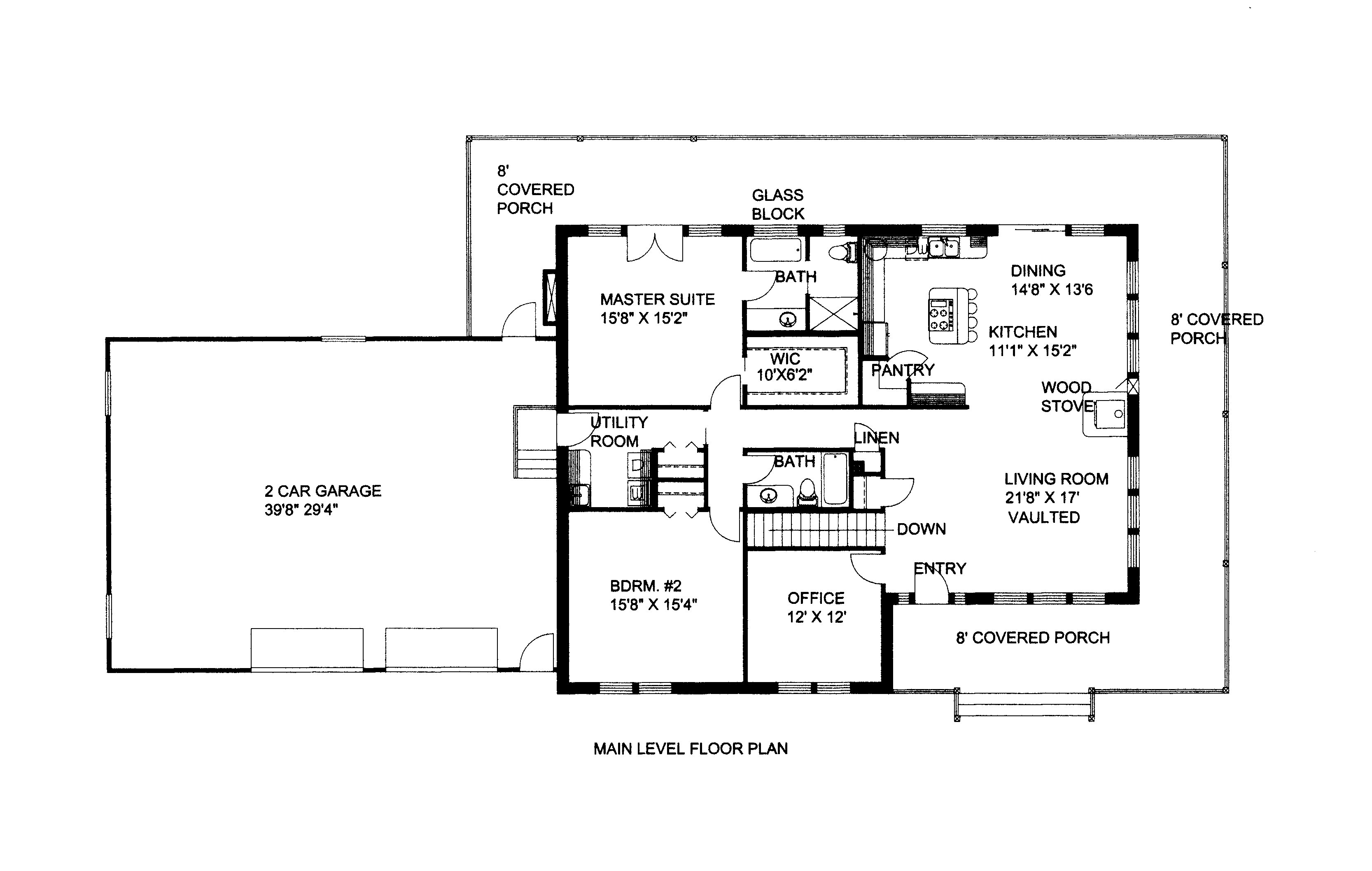 Floor Plan First Story of Traditional Plan #132-1525
