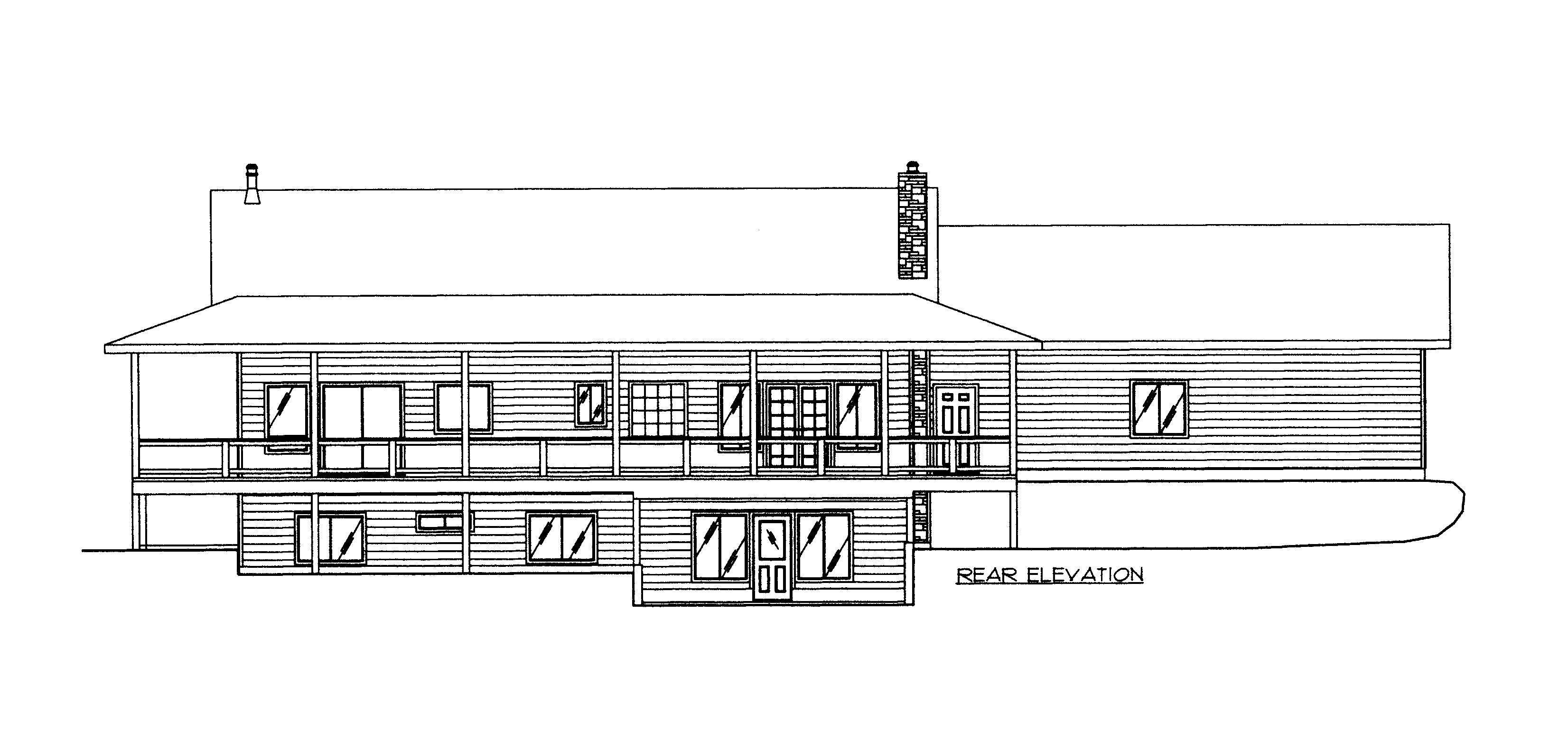 Home Plan Rear Elevation of this 4-Bedroom,4026 Sq Ft Plan -132-1525