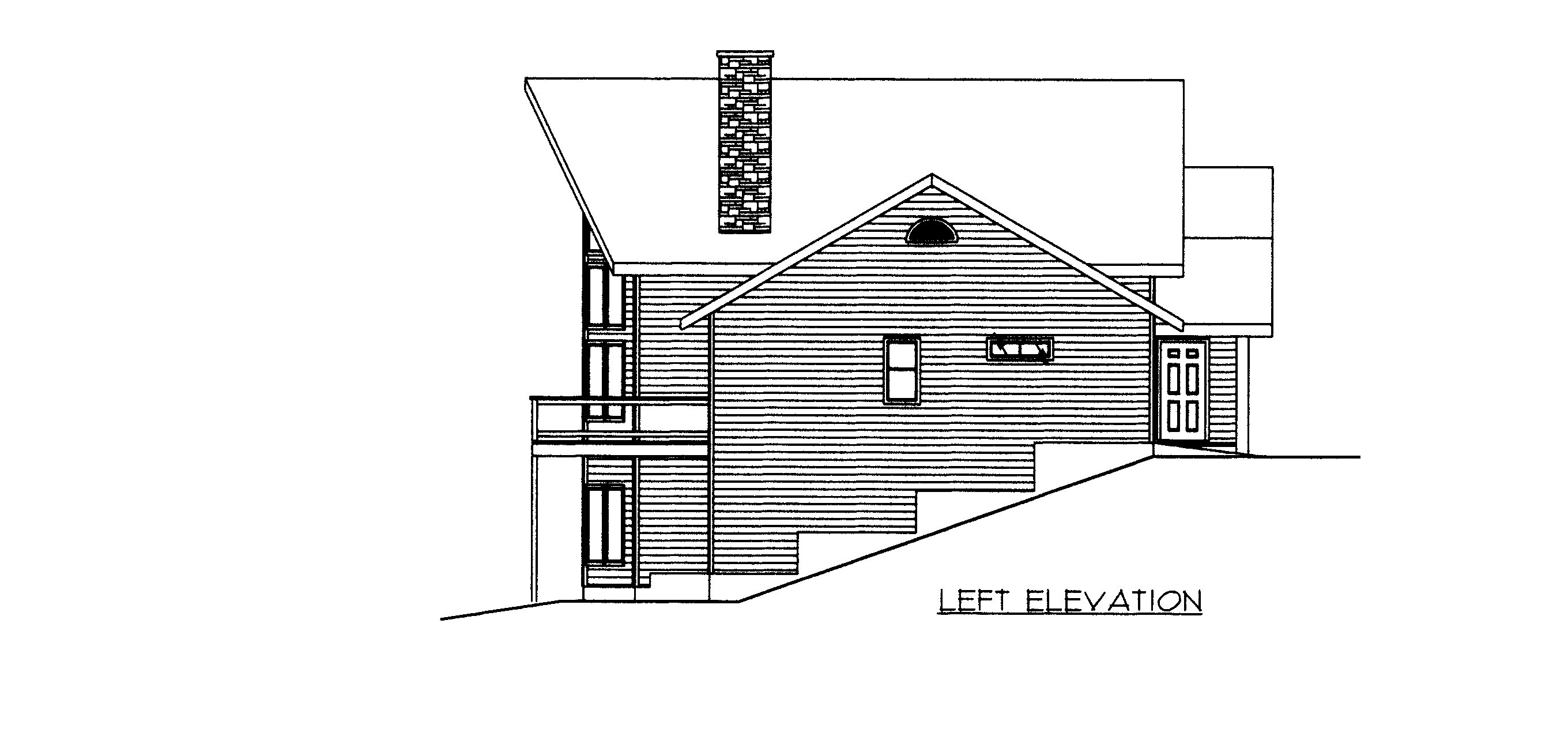 Home Plan Left Elevation of this 2-Bedroom,4040 Sq Ft Plan -132-1526