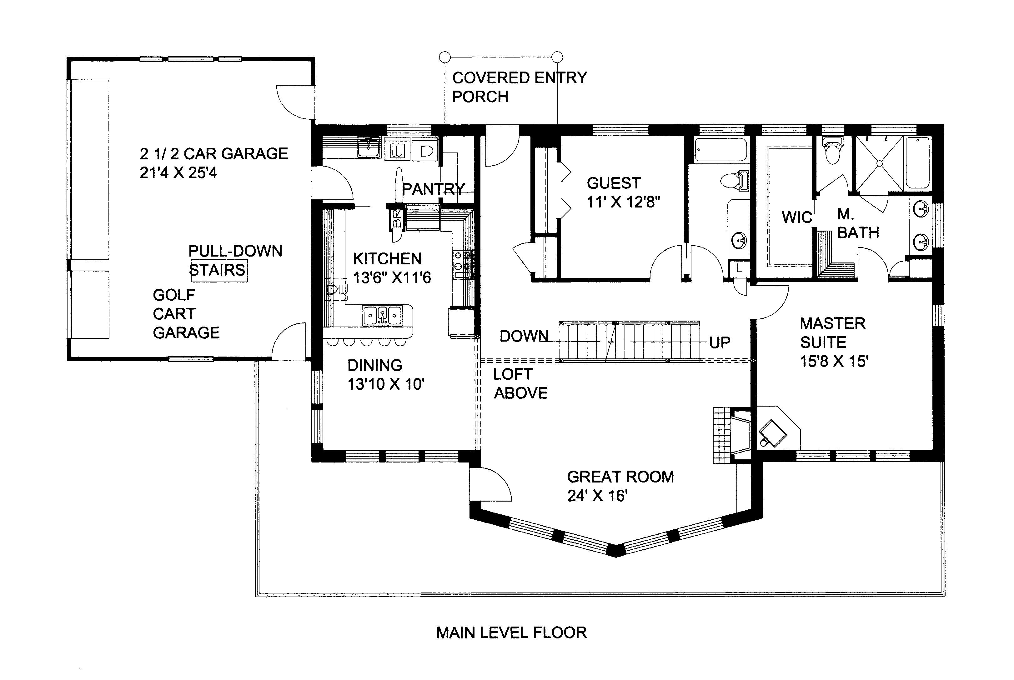 Floor Plan First Story of Traditional Plan #132-1526