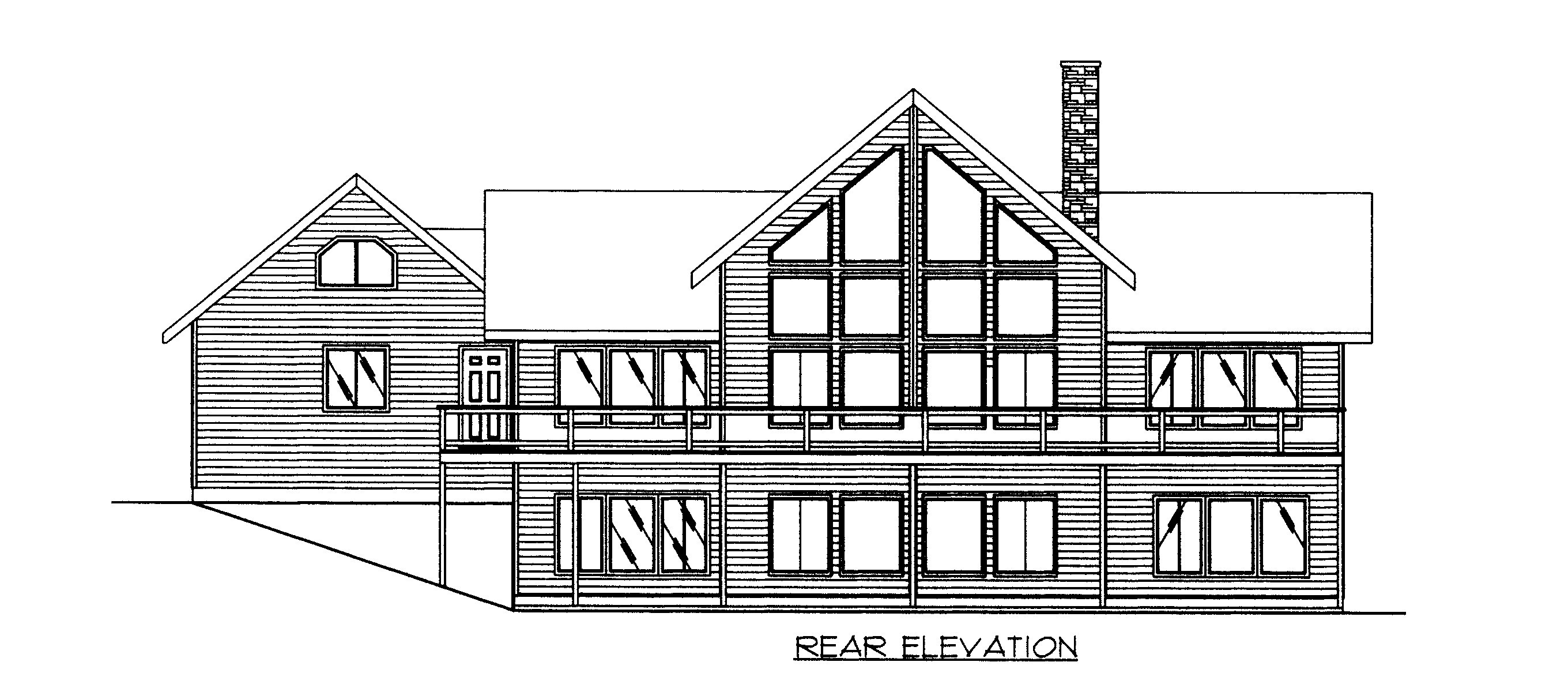Home Plan Rear Elevation of this 2-Bedroom,4040 Sq Ft Plan -132-1526