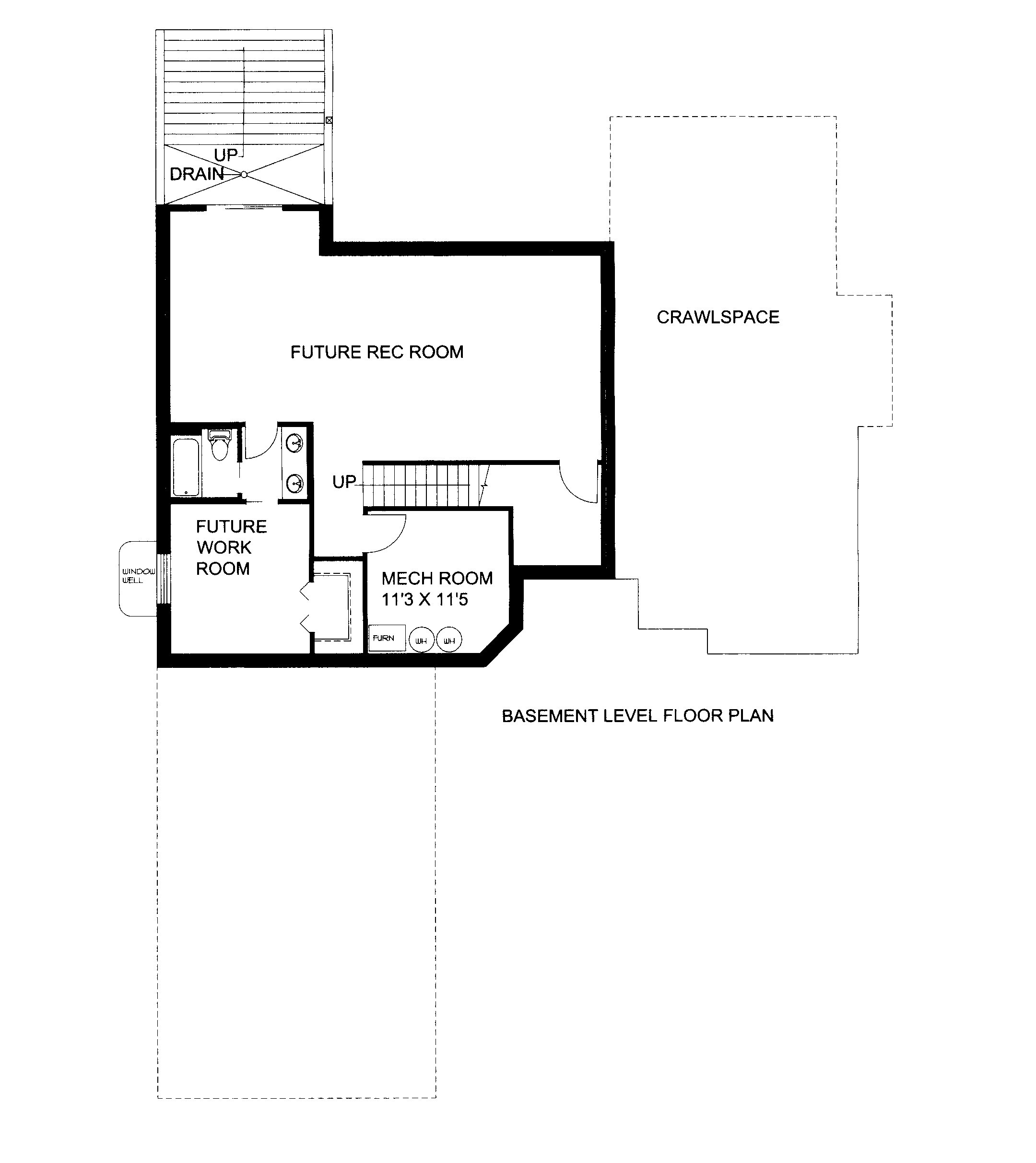 Floor Plan Basement of Traditional Plan #132-1527