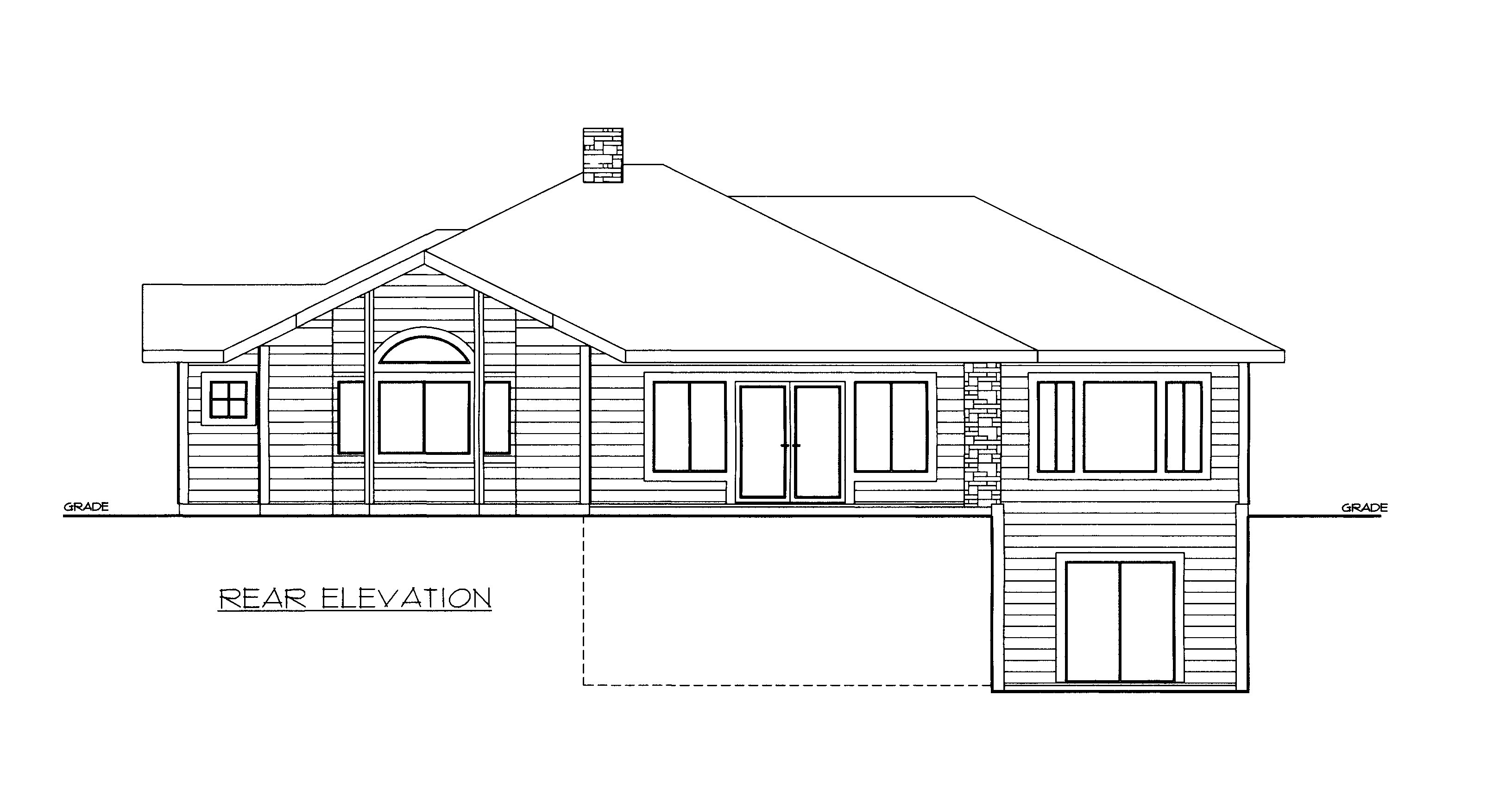Home Plan Rear Elevation of this 2-Bedroom,2039 Sq Ft Plan -132-1527