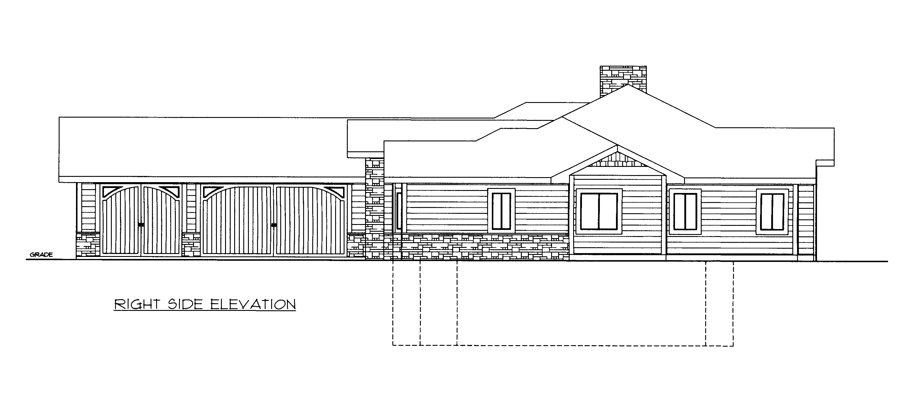 Home Plan Right Elevation of this 2-Bedroom,2039 Sq Ft Plan -132-1527