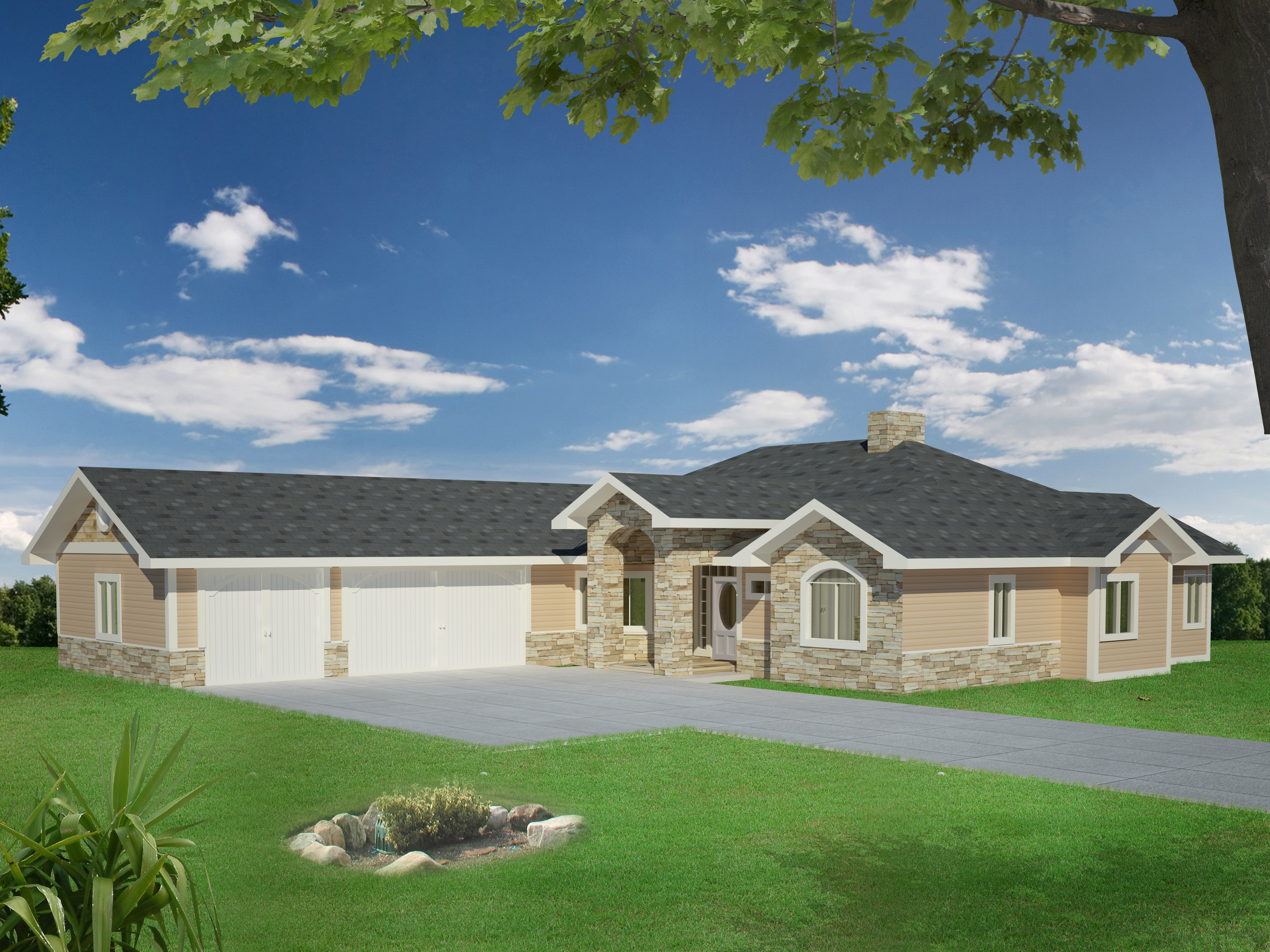 Front Elevation of this Traditional House (#132-1527) at The Plan Collection.