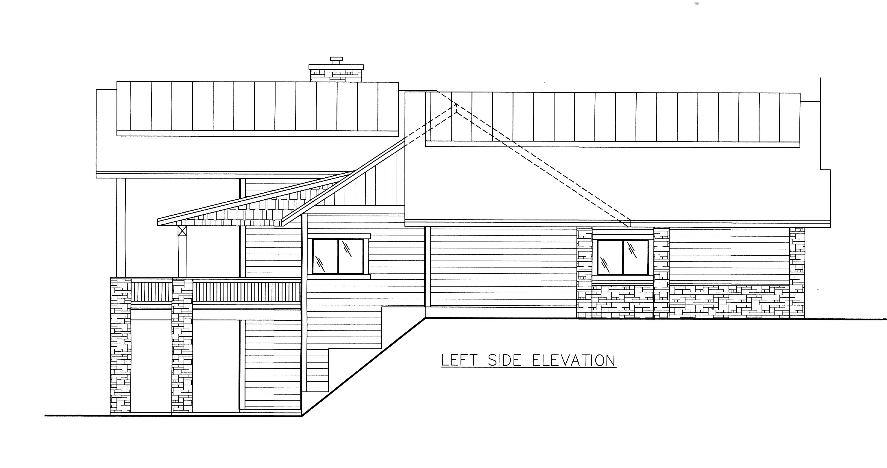 Home Plan Left Elevation of this 3-Bedroom,4076 Sq Ft Plan -132-1528