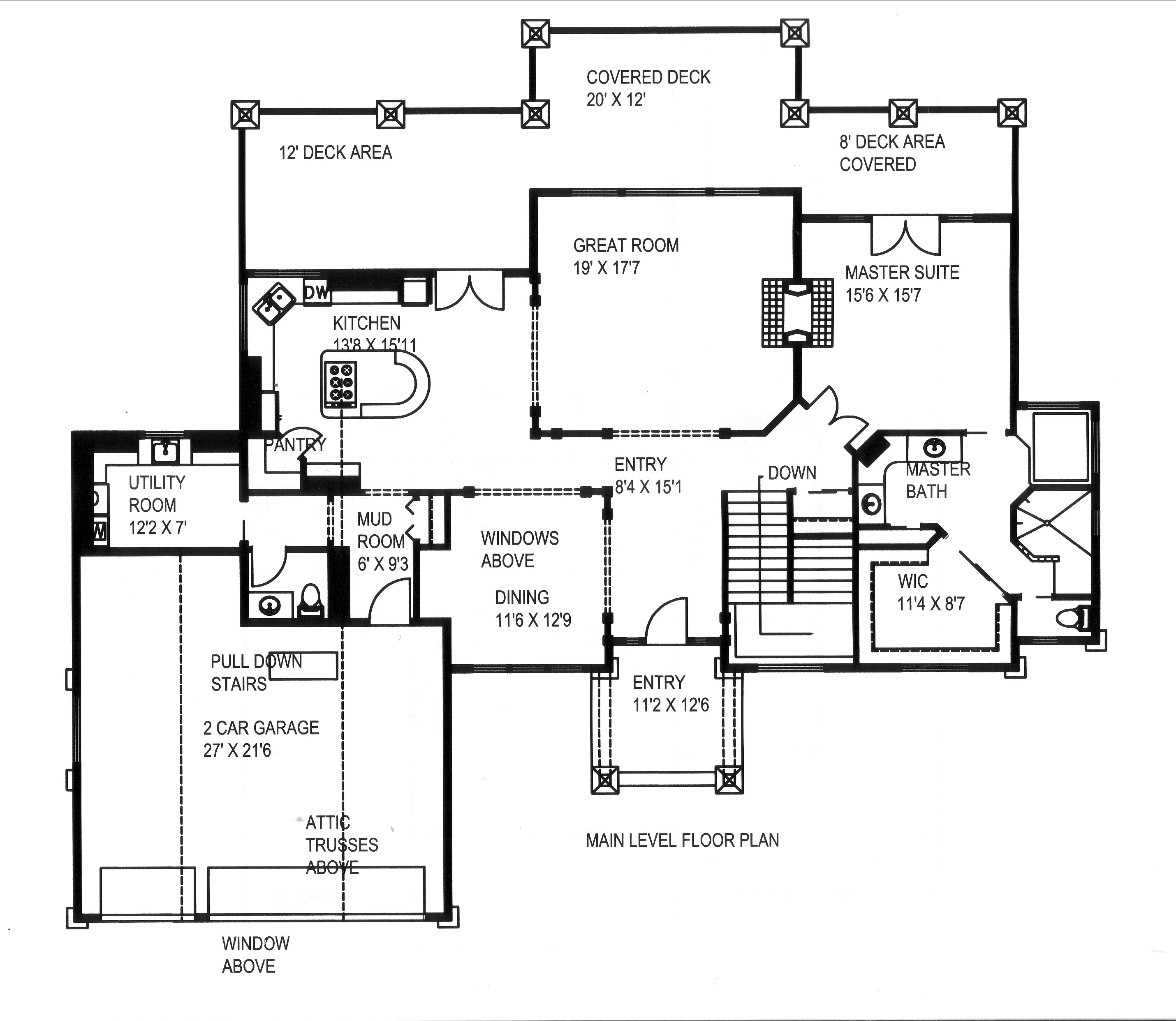 Floor Plan First Story of Traditional Plan #132-1528
