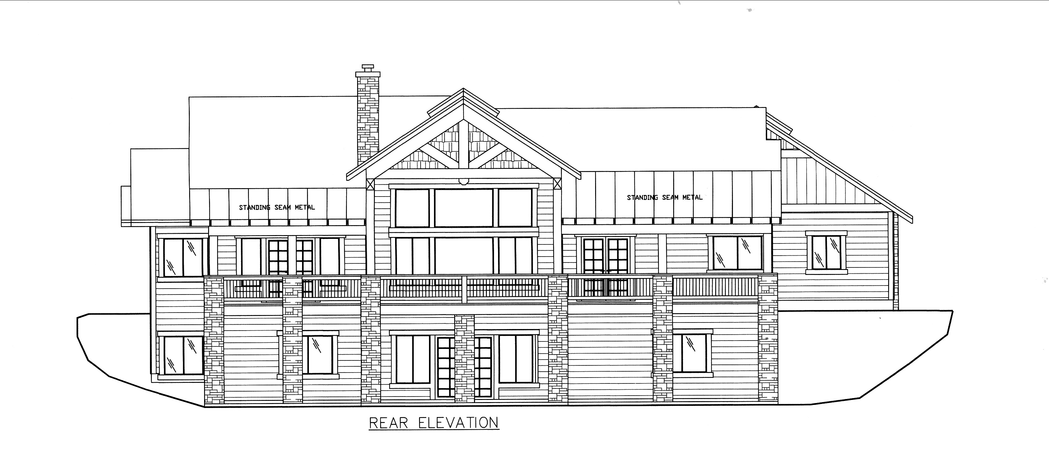 Home Plan Rear Elevation of this 3-Bedroom,4076 Sq Ft Plan -132-1528