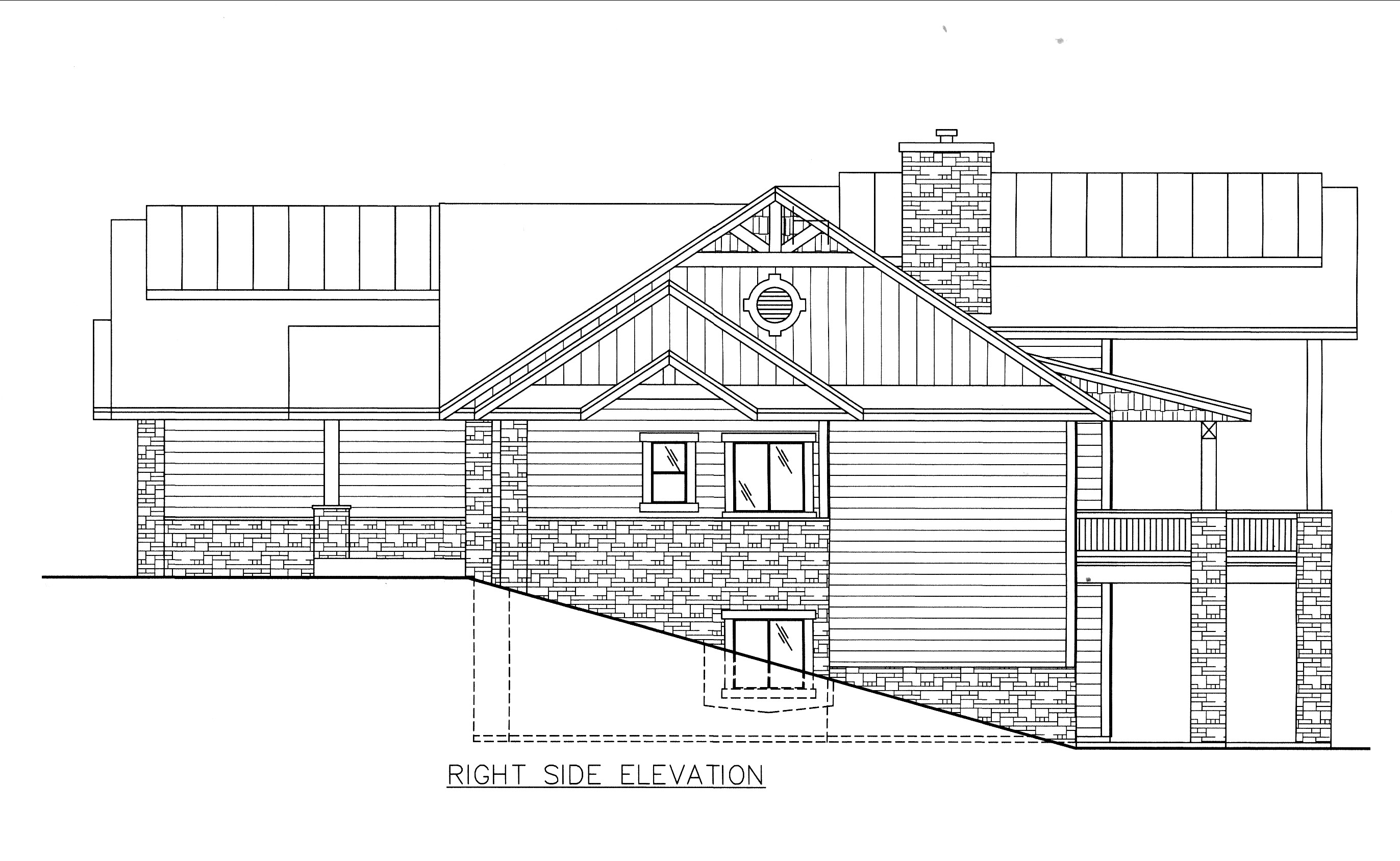 Home Plan Right Elevation of this 3-Bedroom,4076 Sq Ft Plan -132-1528