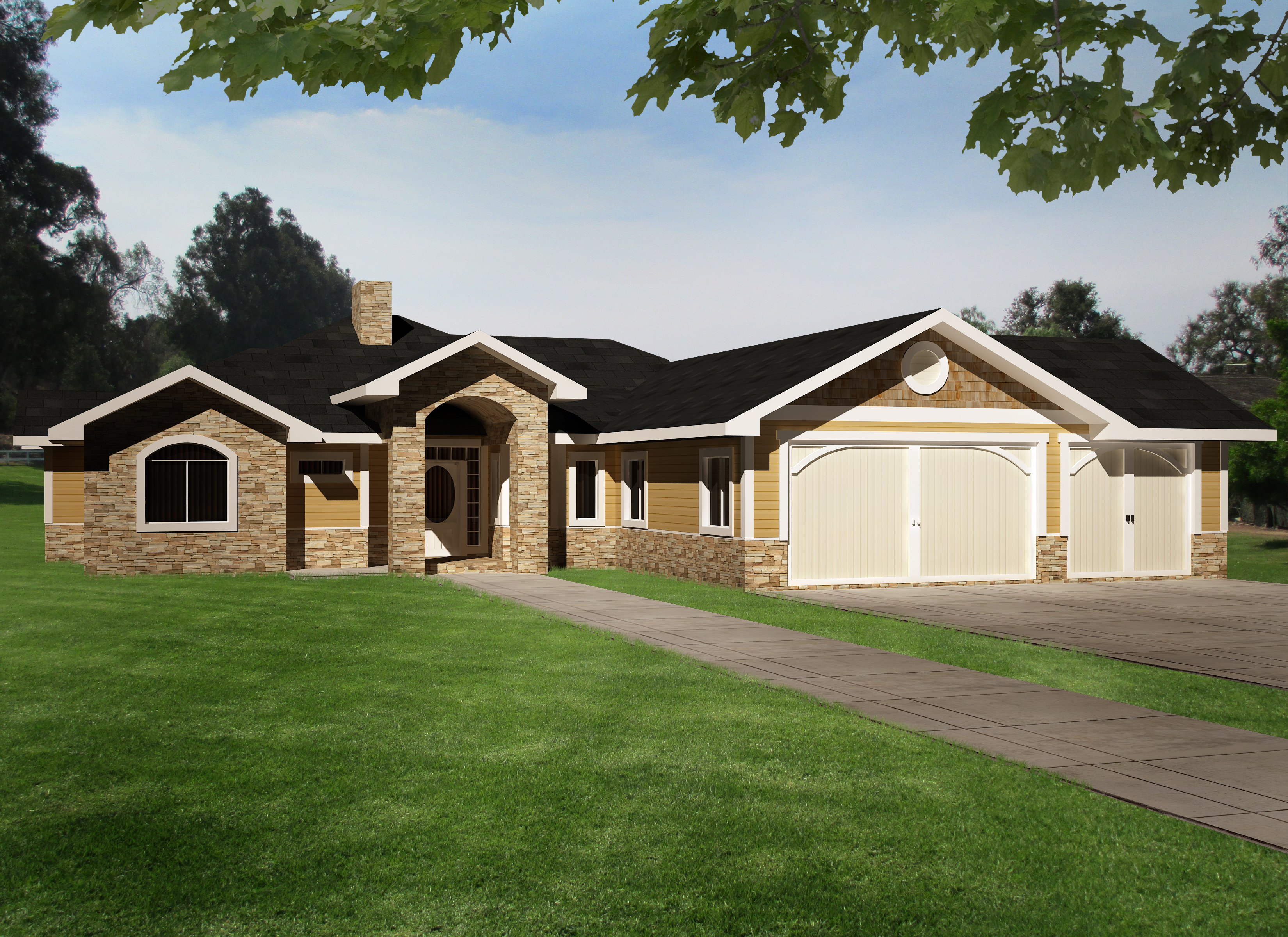 Front Elevation of this Traditional House (#132-1529) at The Plan Collection.