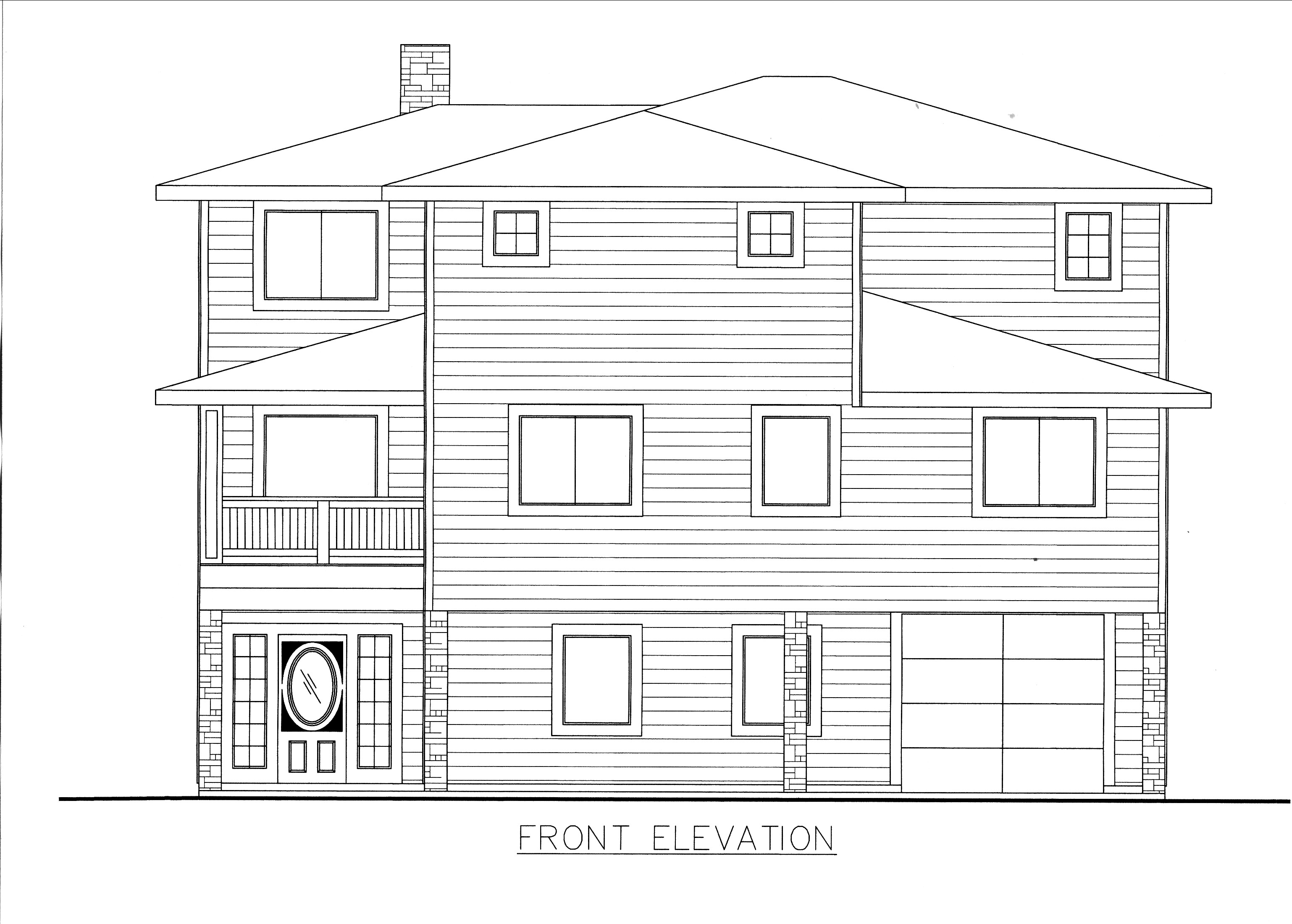 Home Plan Front Elevation of this 4-Bedroom,3296 Sq Ft Plan -132-1530