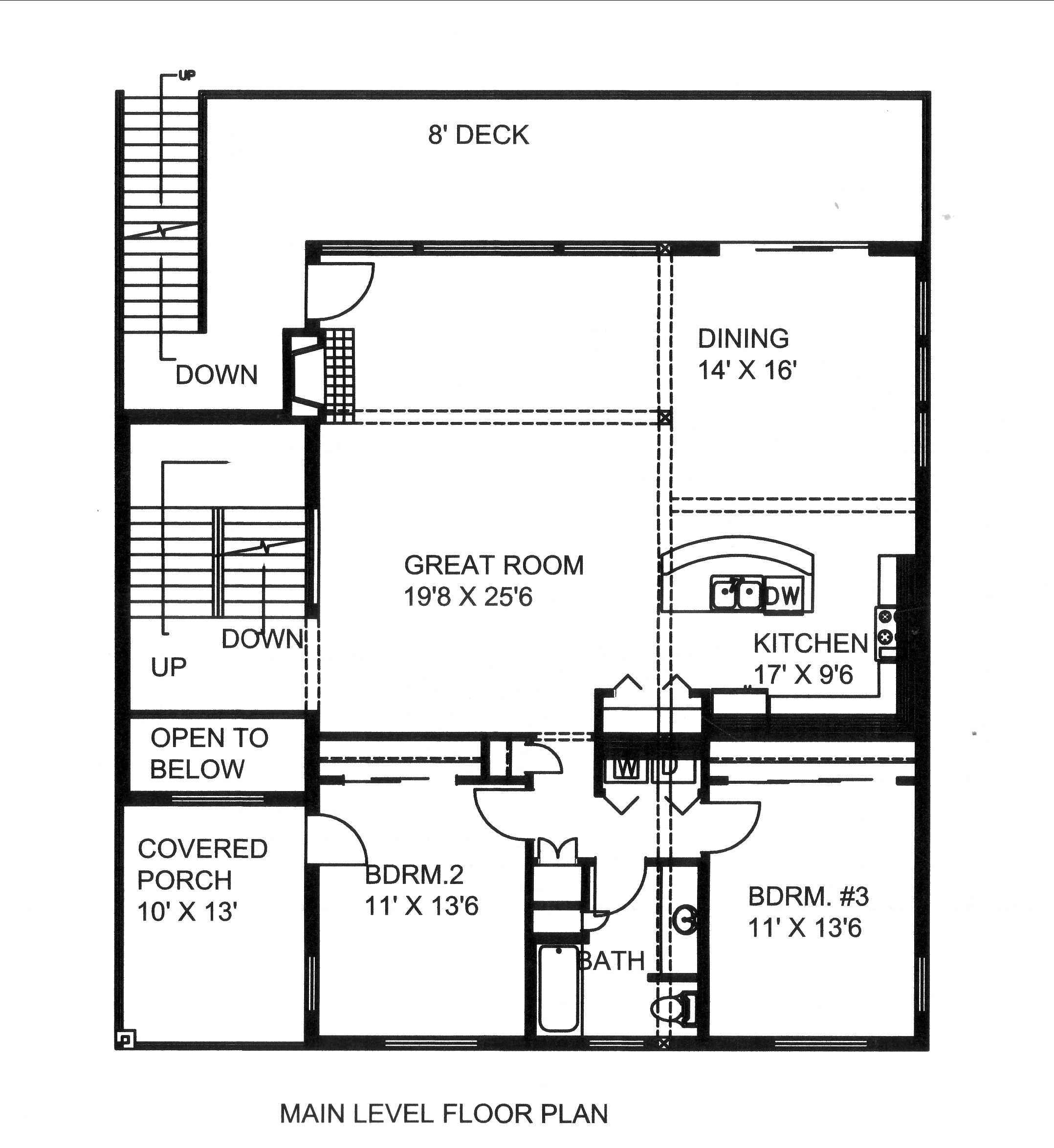 Floor Plan First Story of Traditional Plan #132-1530