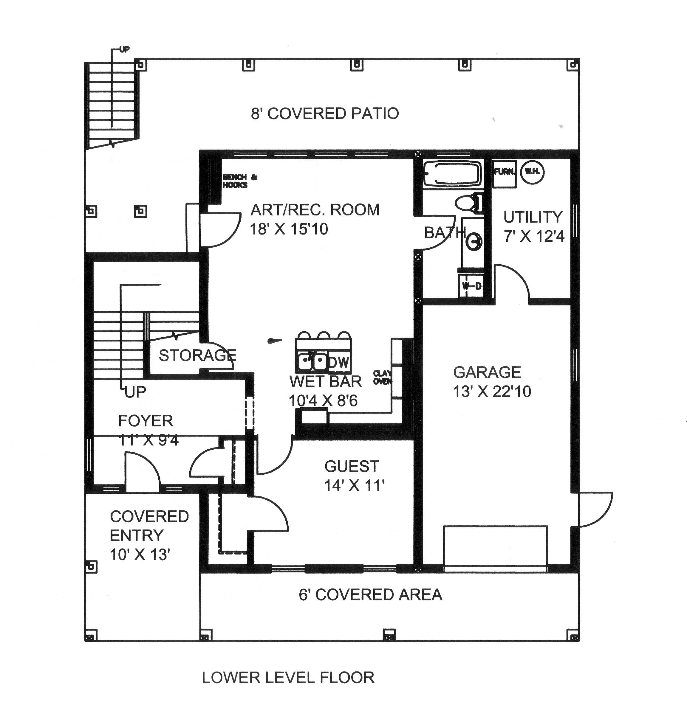Floor Plan Basement of Traditional Plan #132-1530