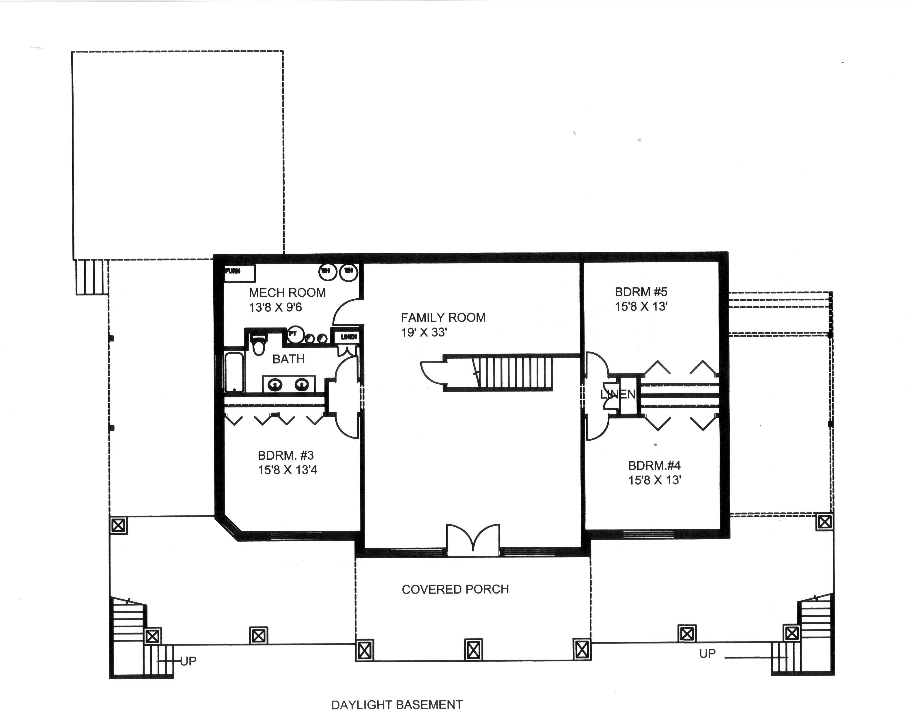Floor Plan Basement of Traditional Plan #132-1531