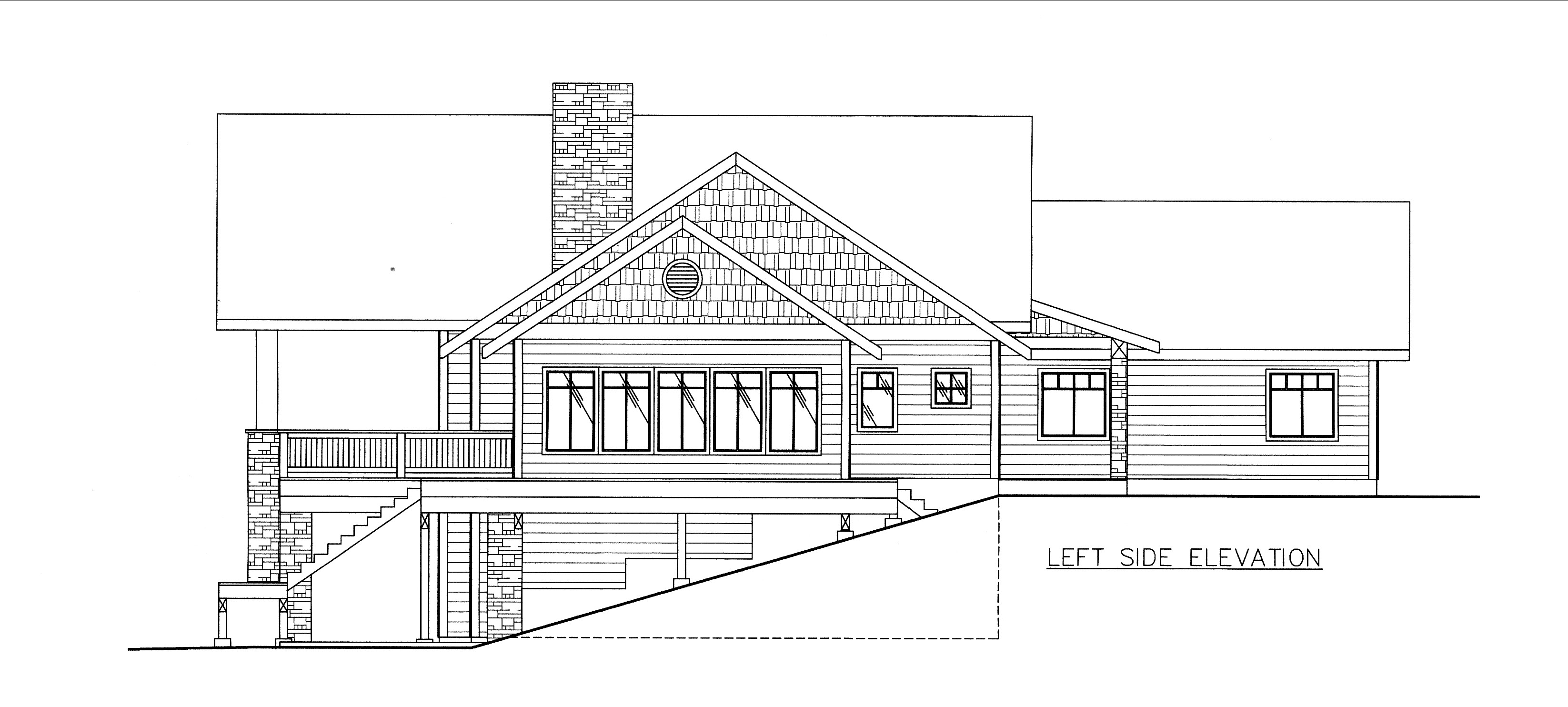 Home Plan Left Elevation of this 5-Bedroom,4006 Sq Ft Plan -132-1531