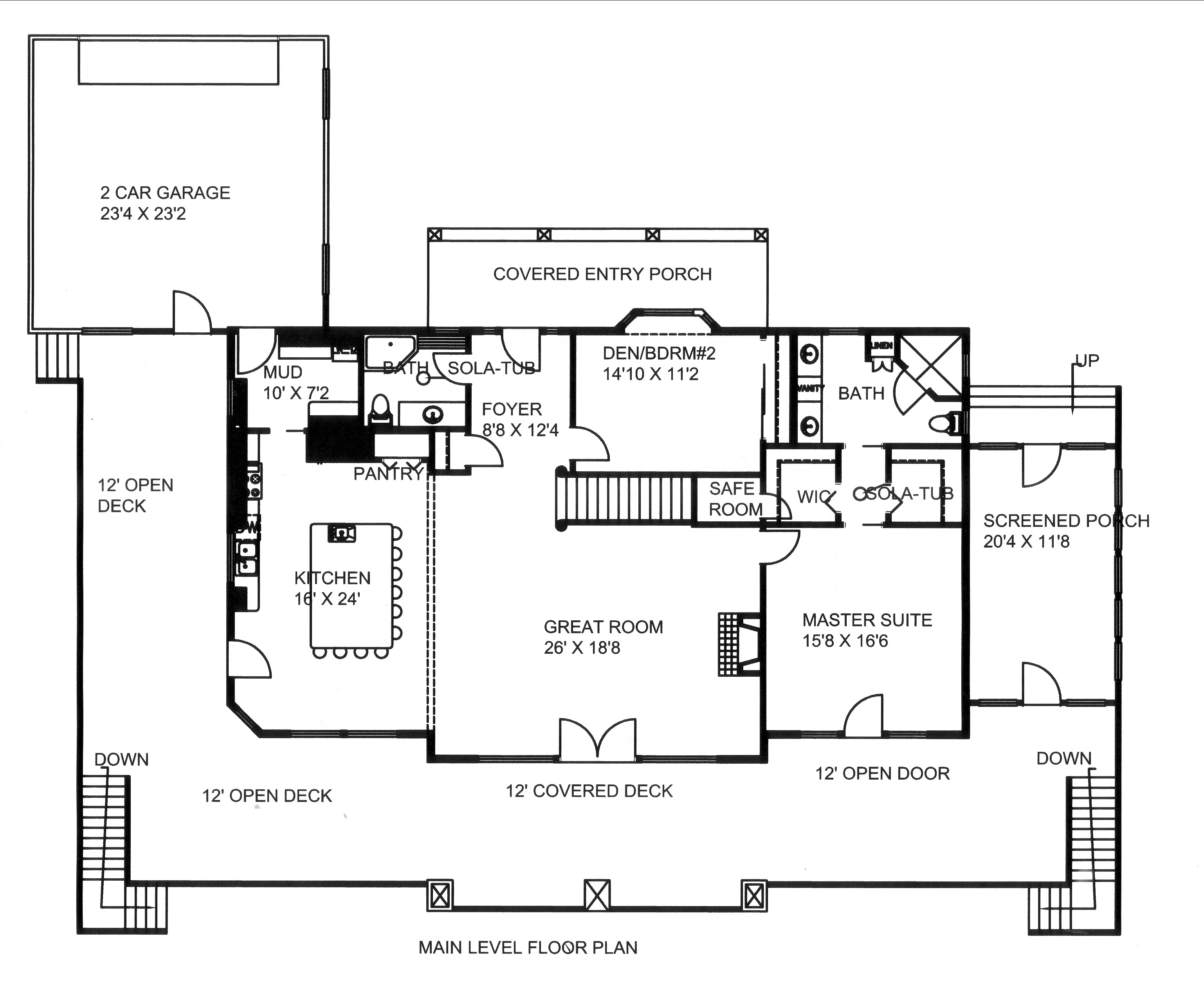 Floor Plan First Story of Traditional Plan #132-1531