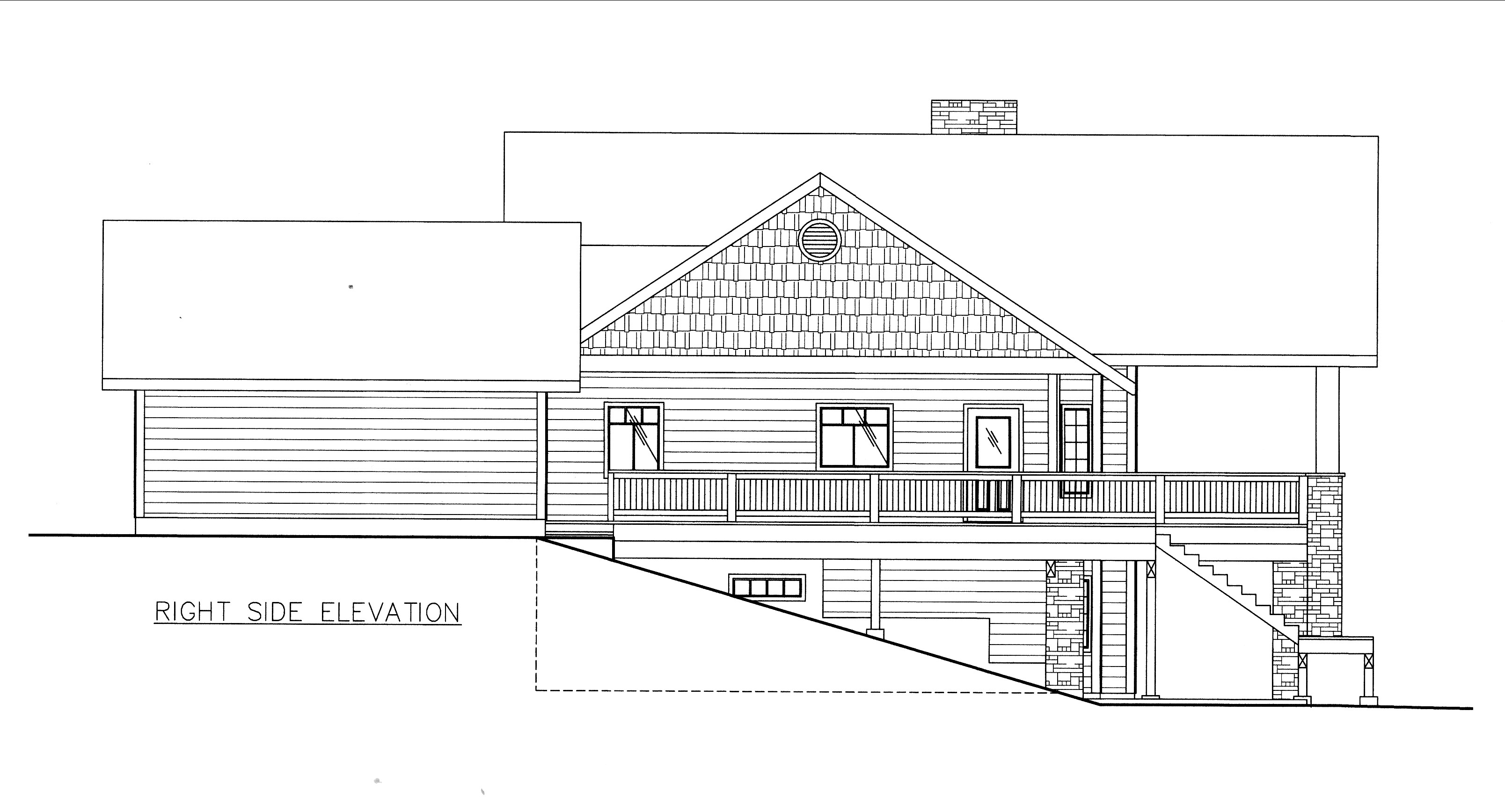 Home Plan Right Elevation of this 5-Bedroom,4006 Sq Ft Plan -132-1531