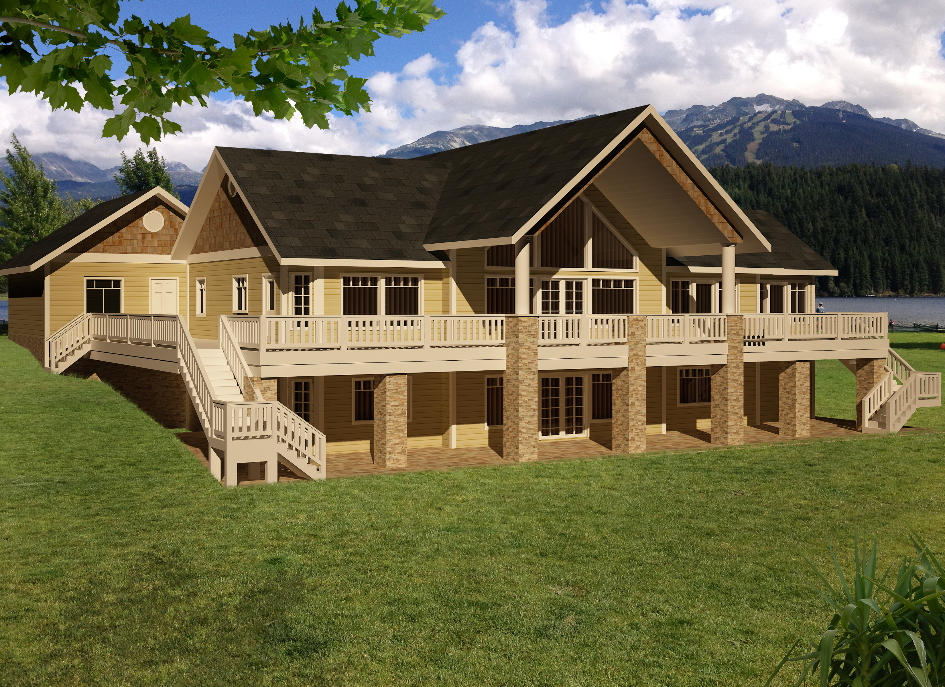 Front Elevation of this Traditional House (#132-1531) at The Plan Collection.