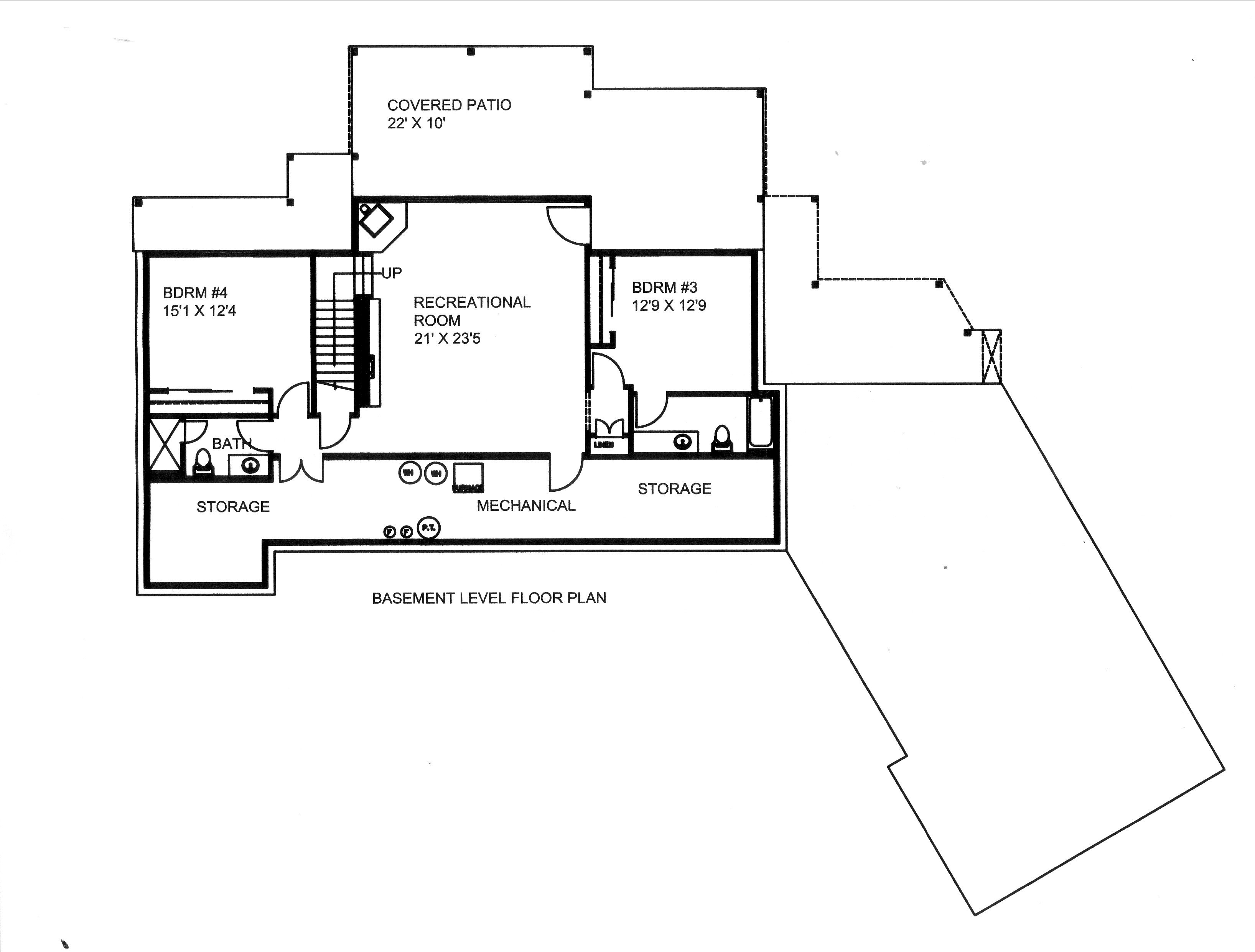 Floor Plan Basement of Traditional Plan #132-1533
