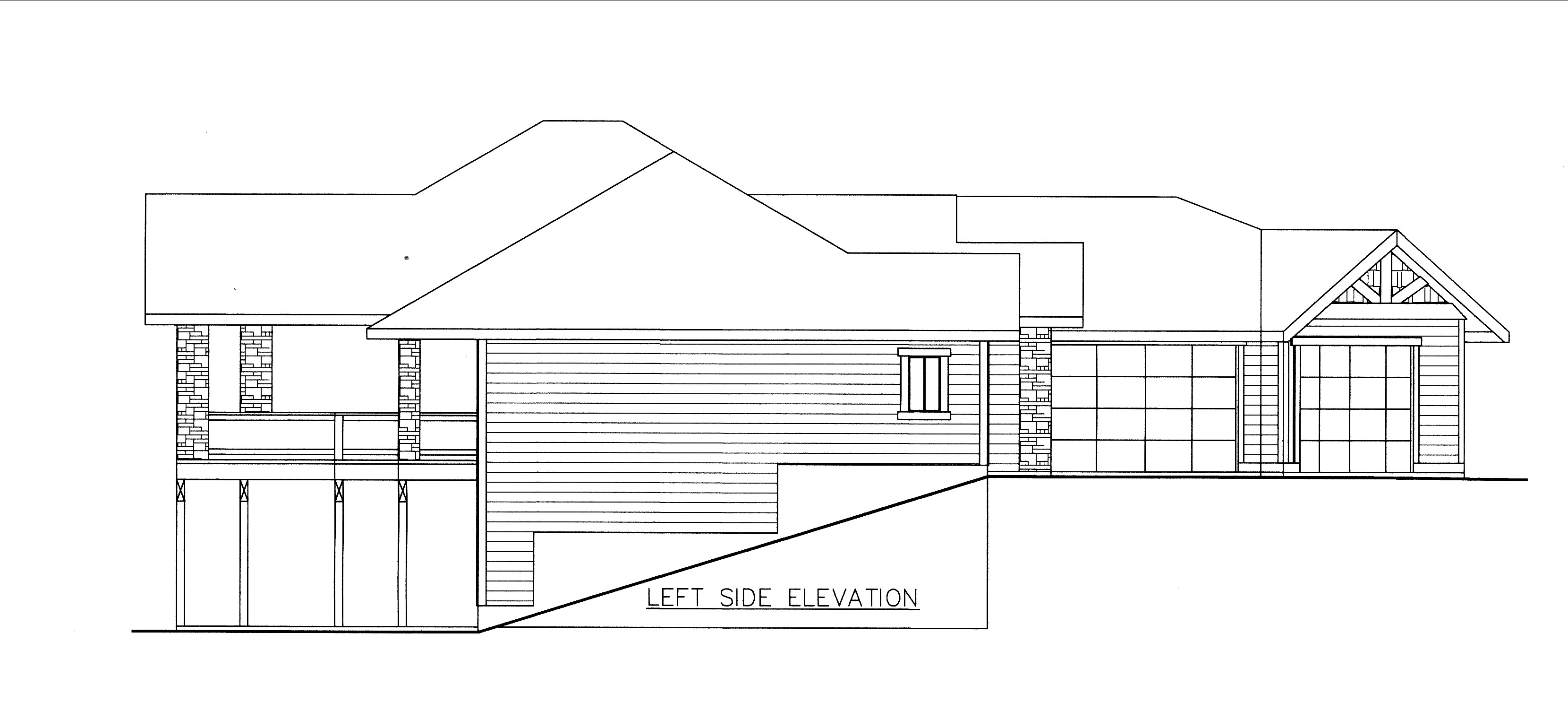 Home Plan Left Elevation of this 4-Bedroom,3801 Sq Ft Plan -132-1533