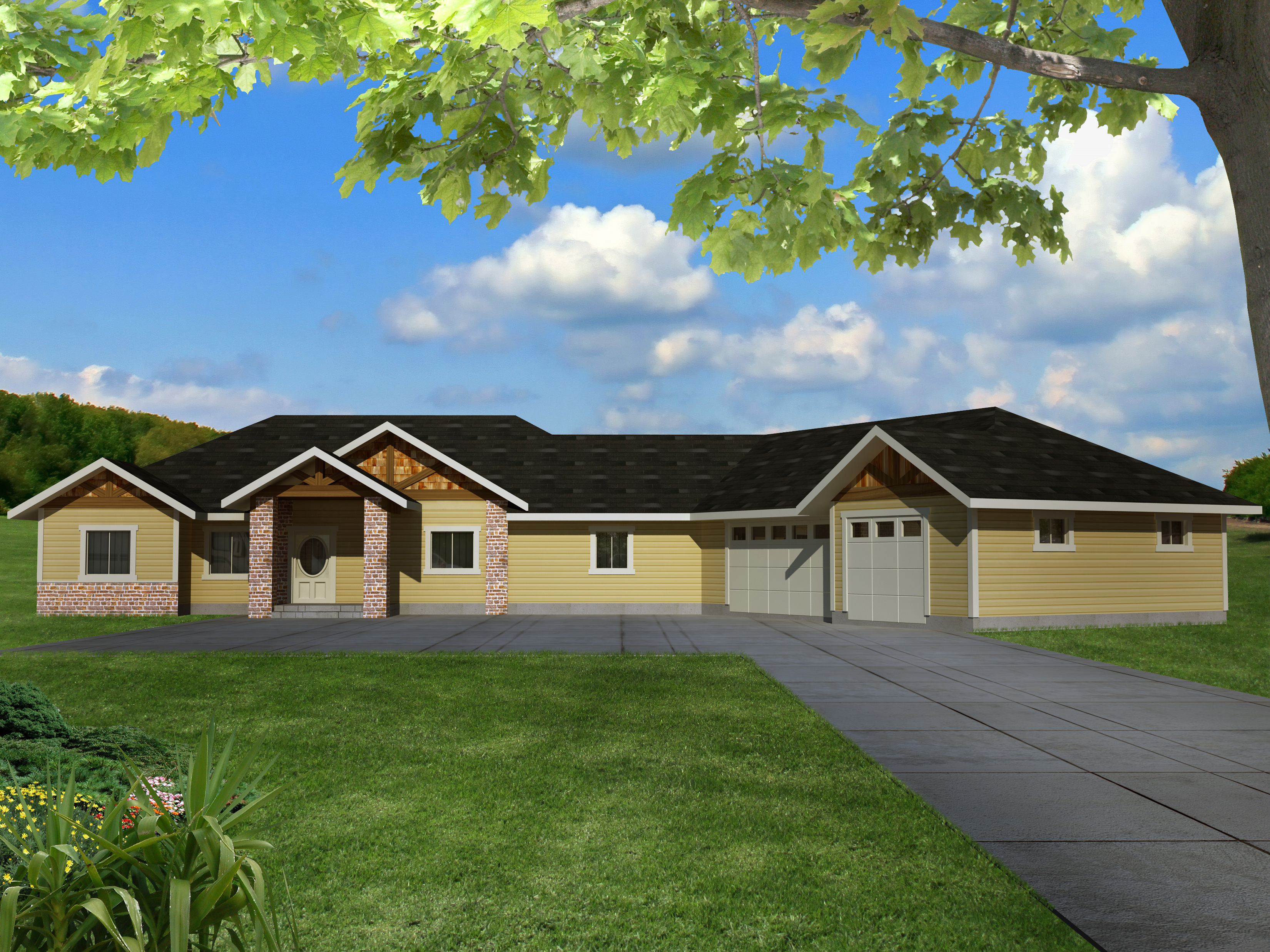 Front View of this 4-Bedroom, 3801 Sq Ft Plan - 132-1533