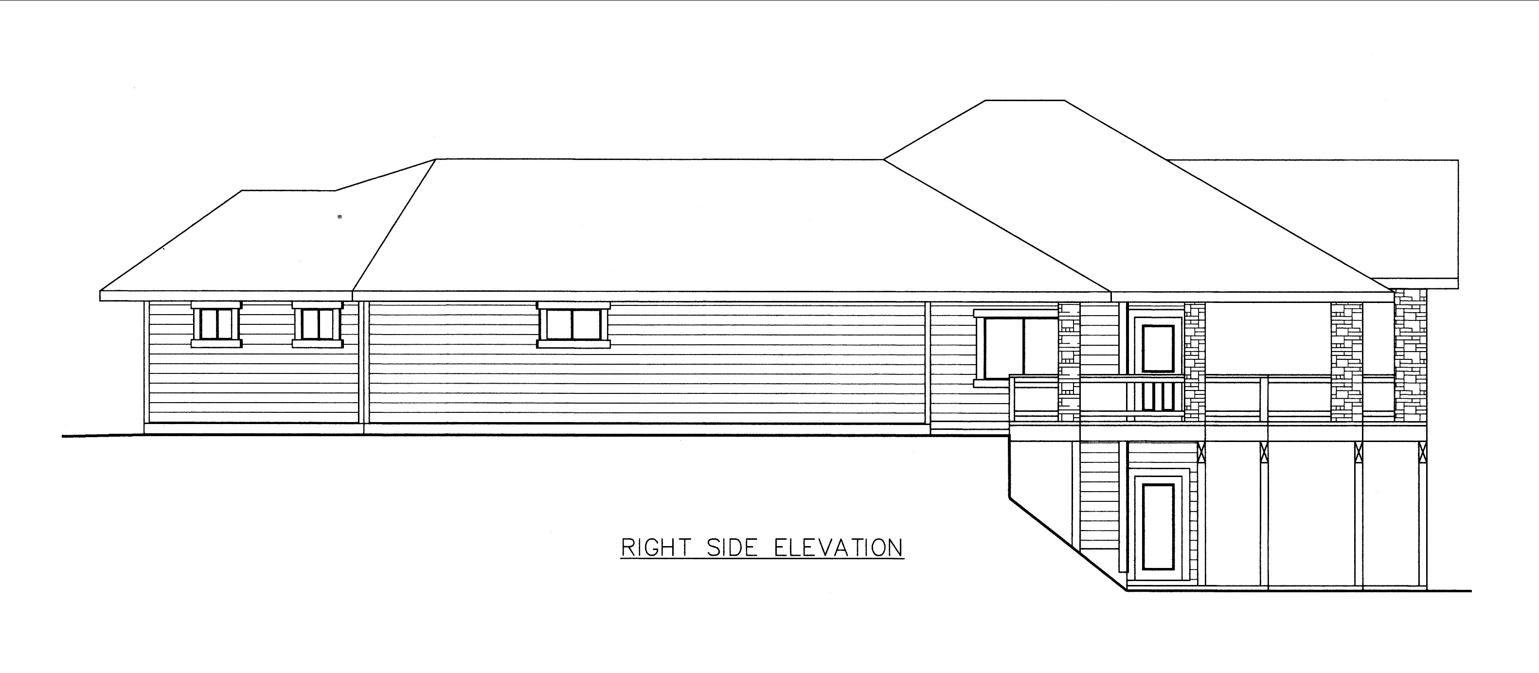 Home Plan Right Elevation of this 4-Bedroom,3801 Sq Ft Plan -132-1533