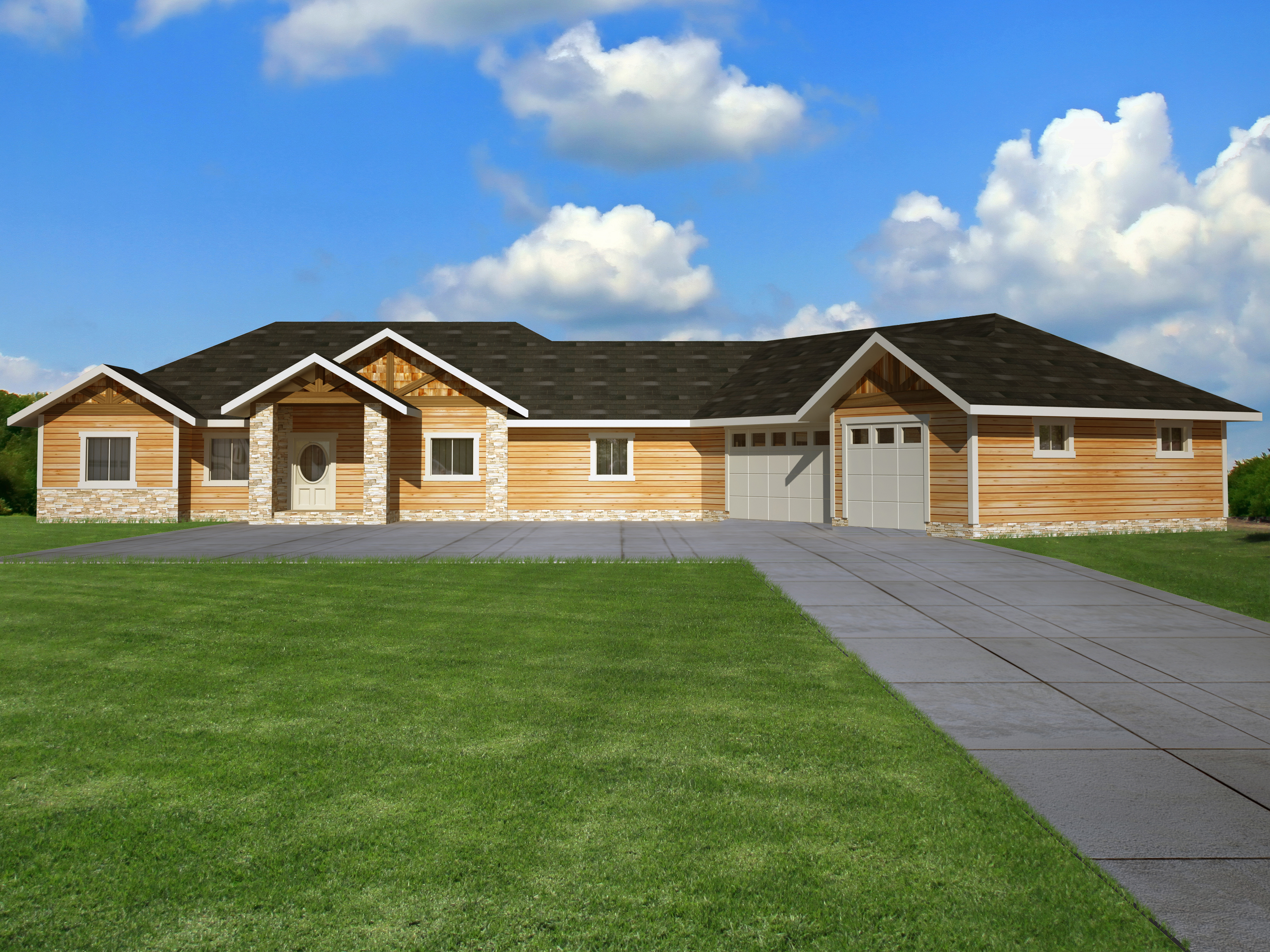 Front View of this 4-Bedroom, 3801 Sq Ft Plan - 132-1533