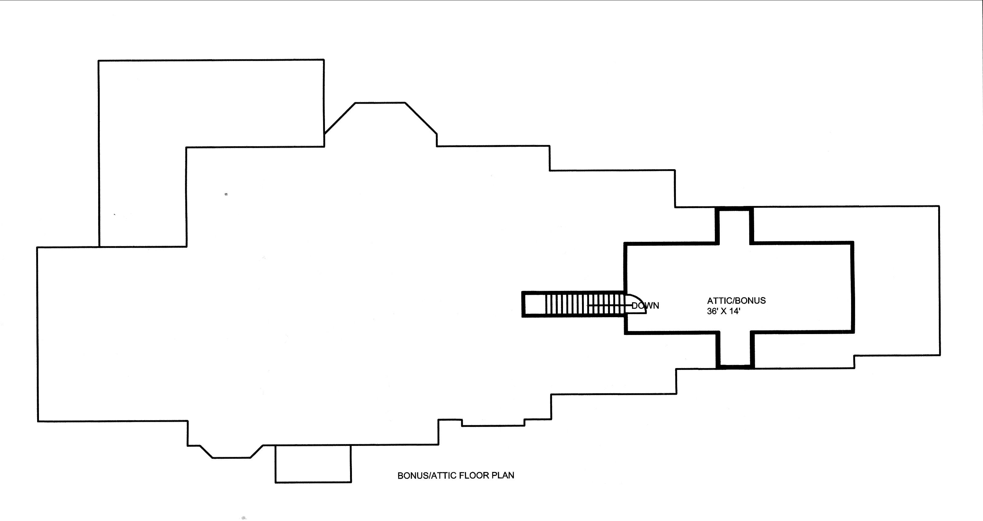 Floor Plan Bonus Room of Traditional Plan #132-1534