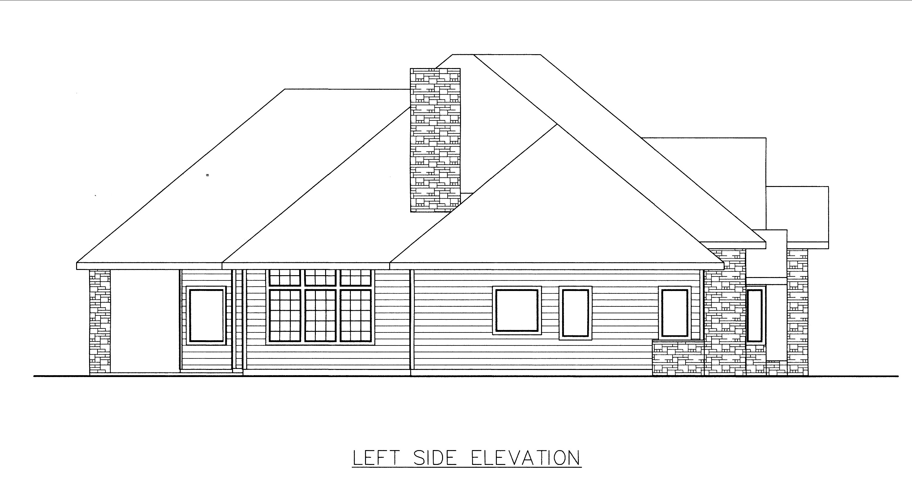 Home Plan Left Elevation of this 3-Bedroom,4834 Sq Ft Plan -132-1534