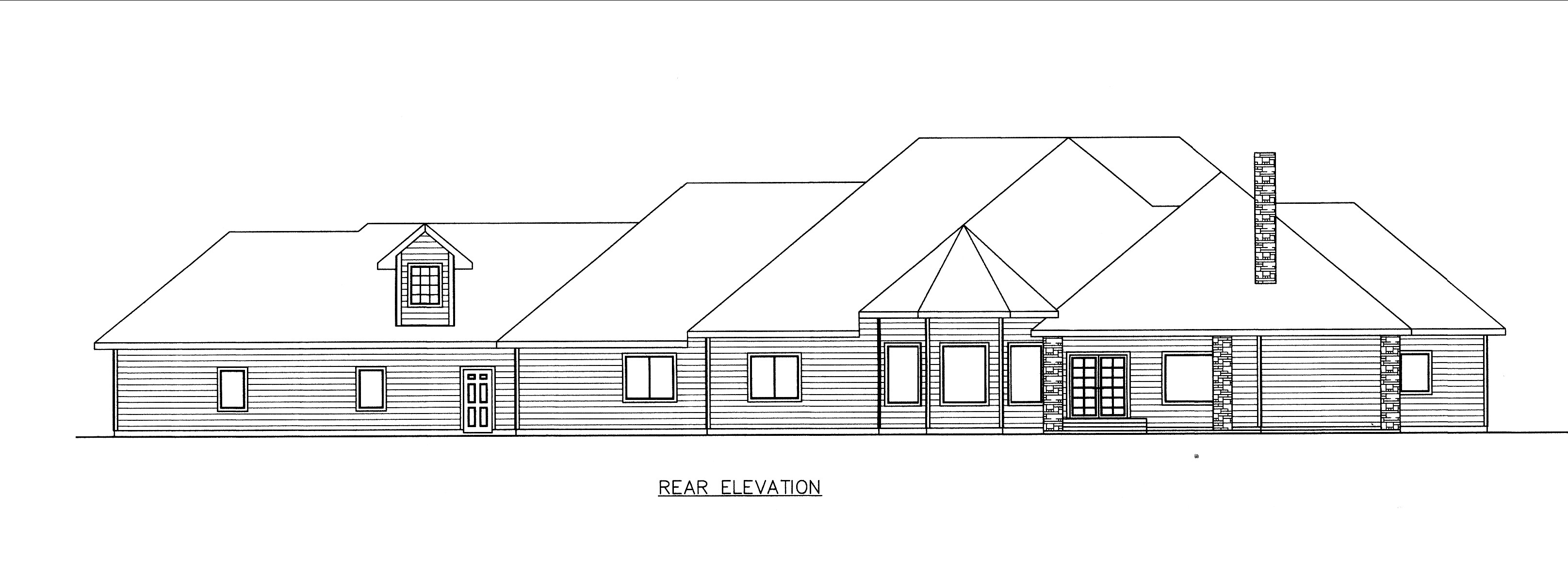 Home Plan Rear Elevation of this 3-Bedroom,4834 Sq Ft Plan -132-1534